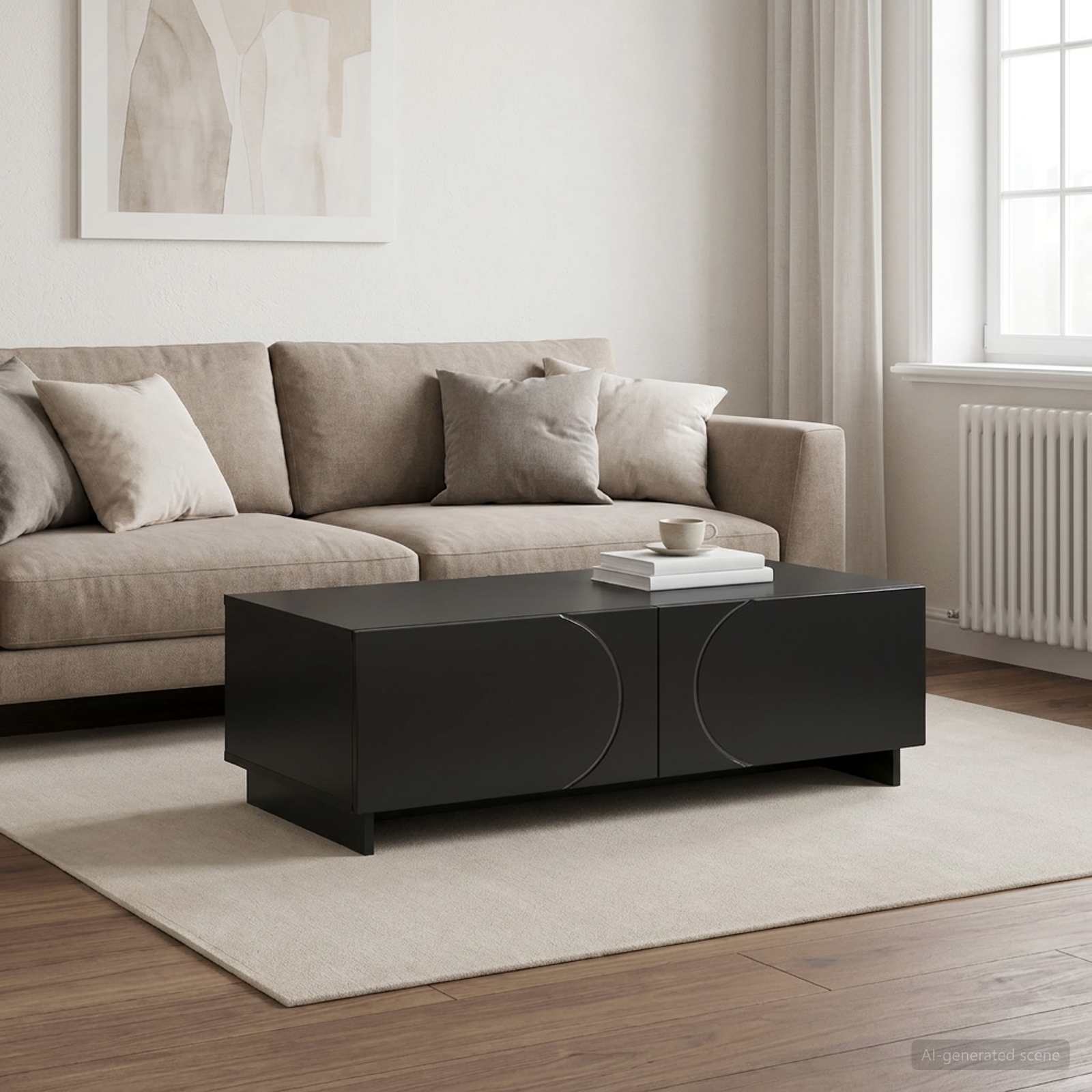 Couchtisch Schwarz 102 x 50,5 x 35 cm Holzwerkstoff