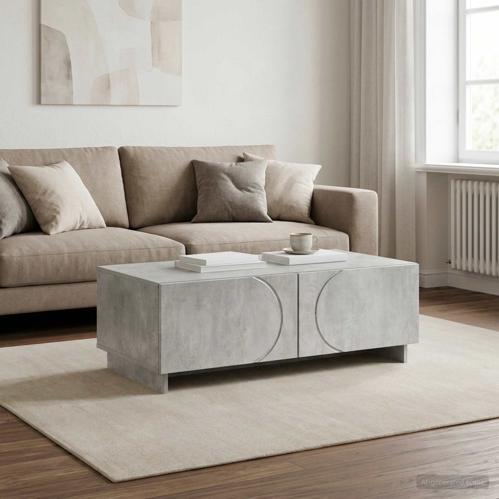 Couchtisch Betongrau 102 x 50,5 x 35 cm Holzwerkstoff