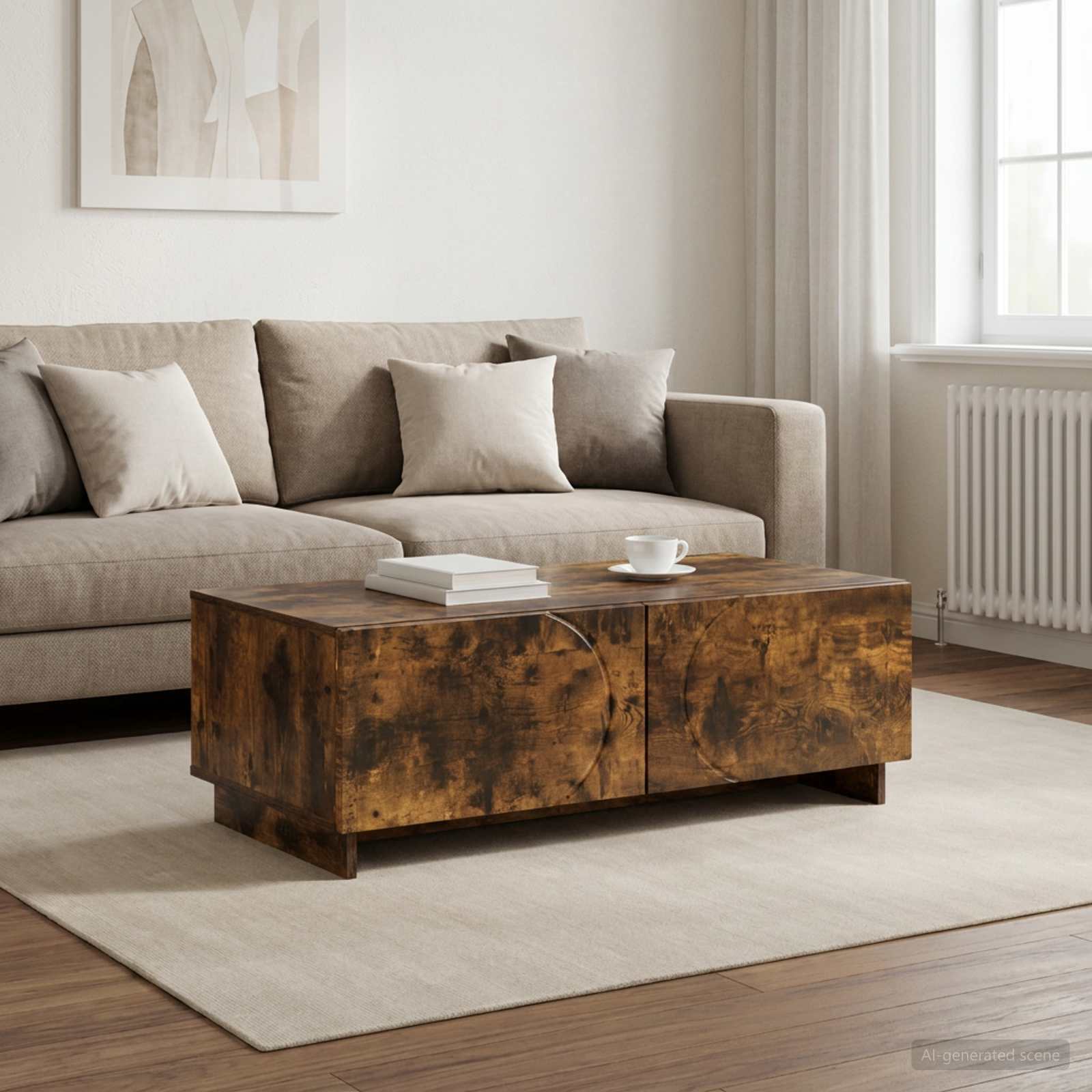 Couchtisch Räuchereiche 102 x 50,5 x 35 cm Holzwerkstoff