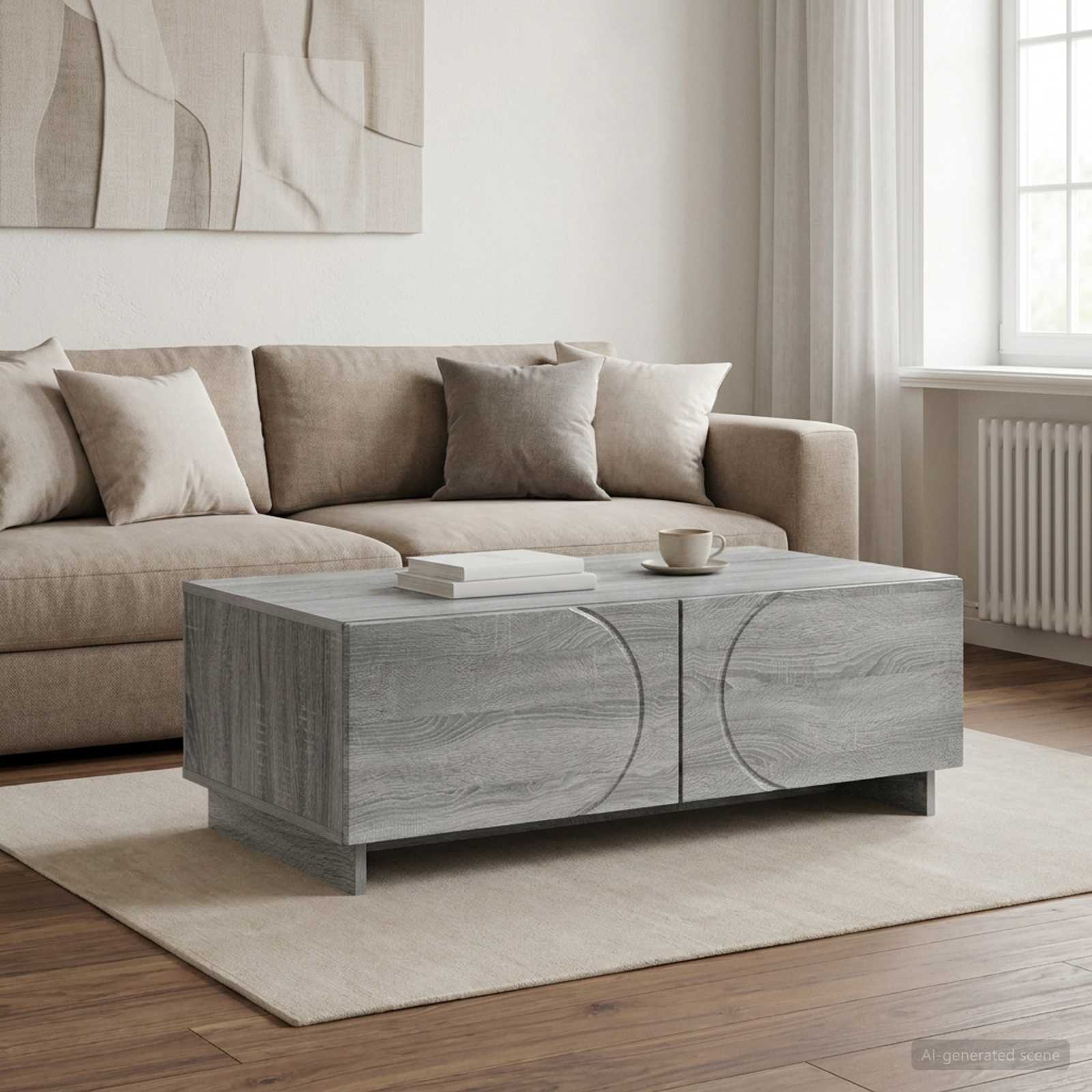 Couchtisch Sonoma-Grau 102 x 50,5 x 35 cm Holzwerkstoff