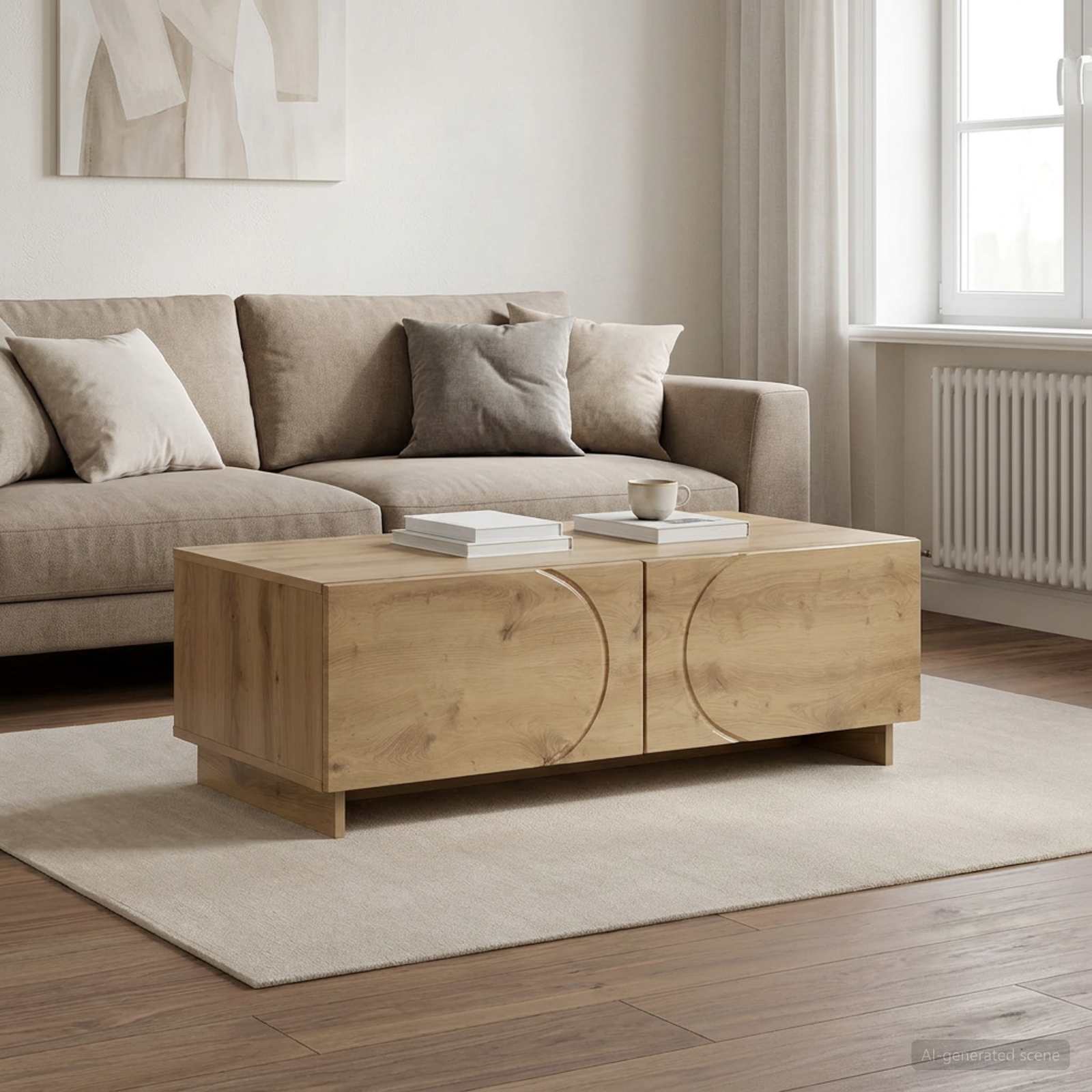 Couchtisch Artisan-Eiche 102 x 50,5 x 35 cm Holzwerkstoff