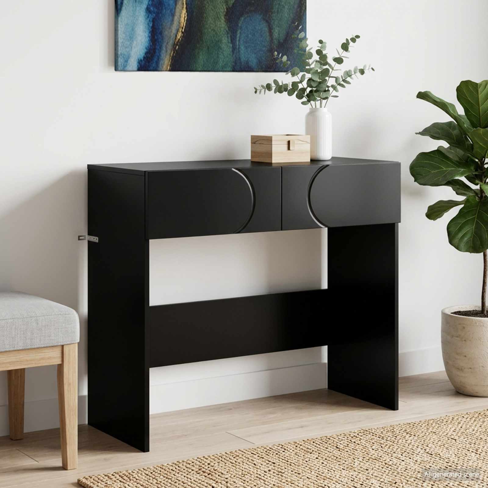 Konsolentisch Schwarz 96,5 x 38 x 75 cm Holzwerkstoff