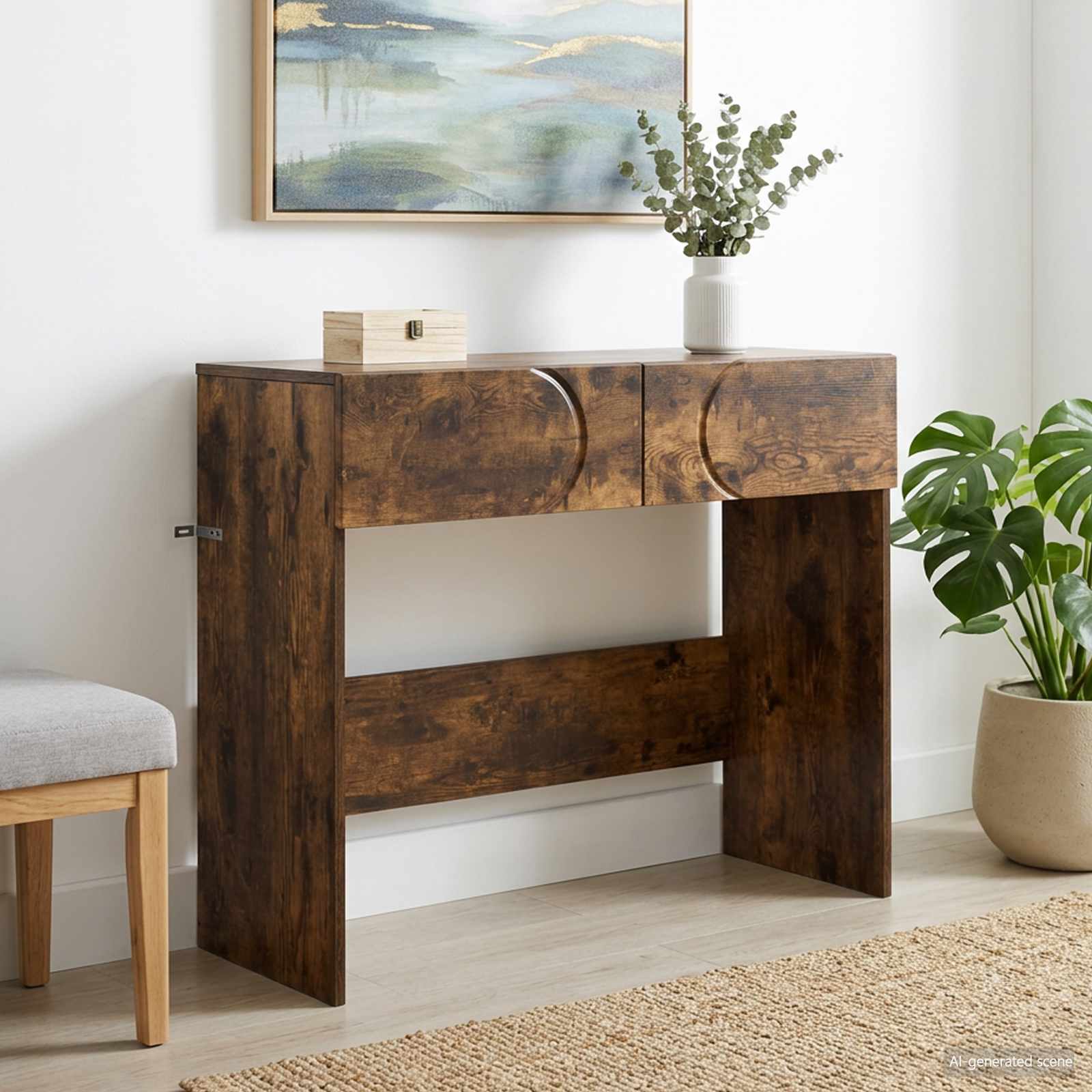 Konsolentisch Raucheiche 96,5 x 38 x 75 cm Holzwerkstoff