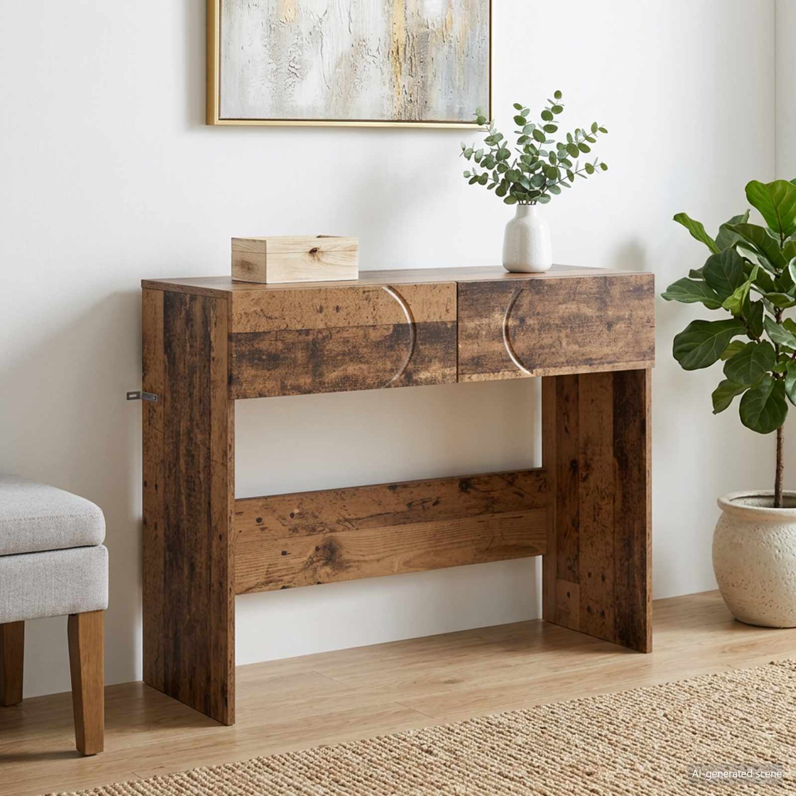 Konsolentisch Altholz 96,5 x 38 x 75 cm Holzwerkstoff