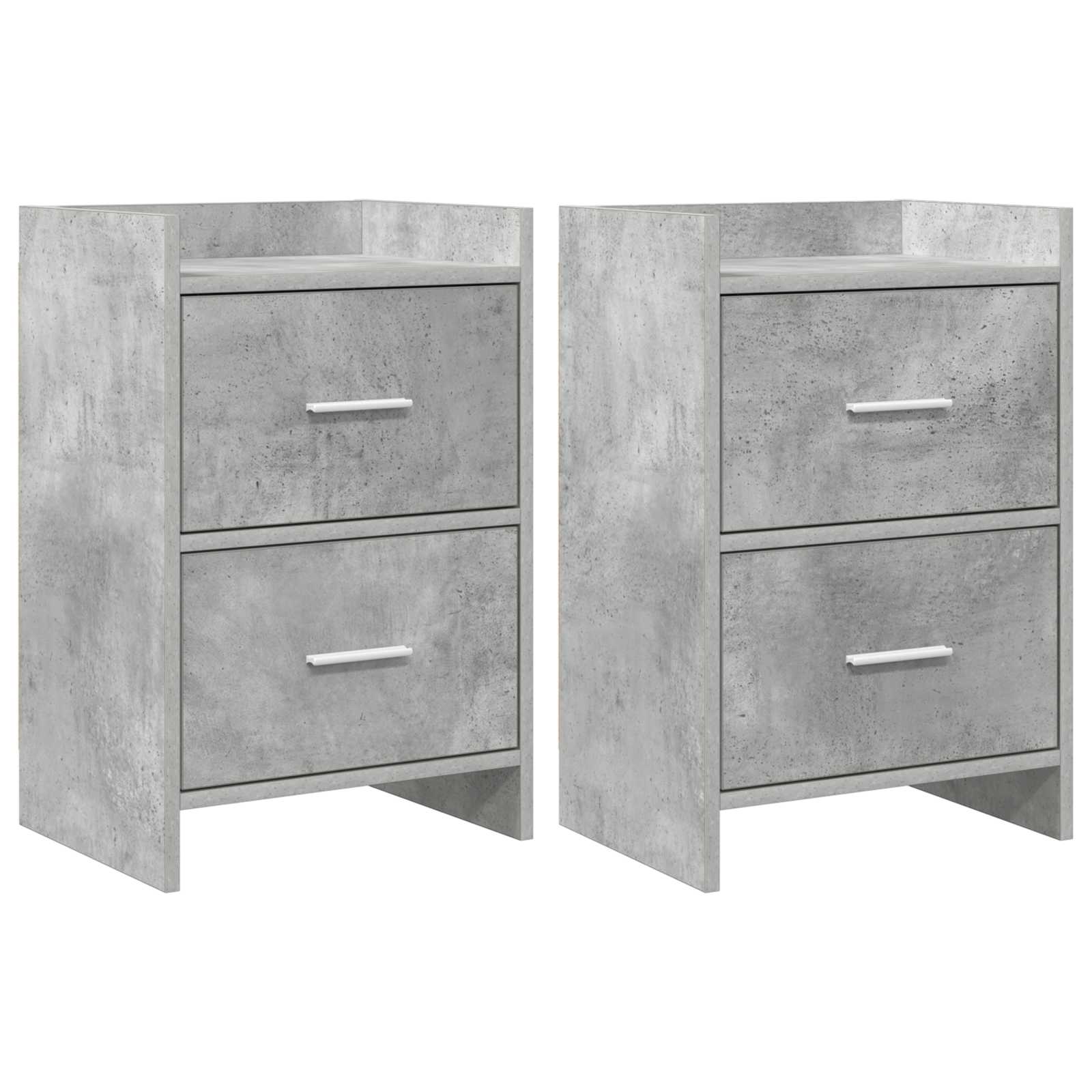 Nachttische 2 stk. Betongrau 40 x 30 x 60 cm Holzwerkstoff