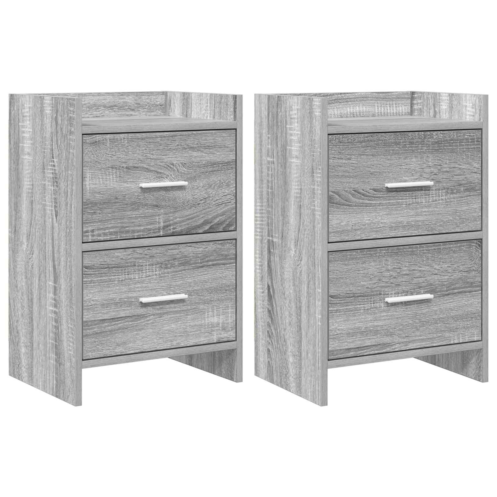 Nachttische 2 stk. Grau Sonoma 40 x 30 x 60 cm Holzwerkstoff