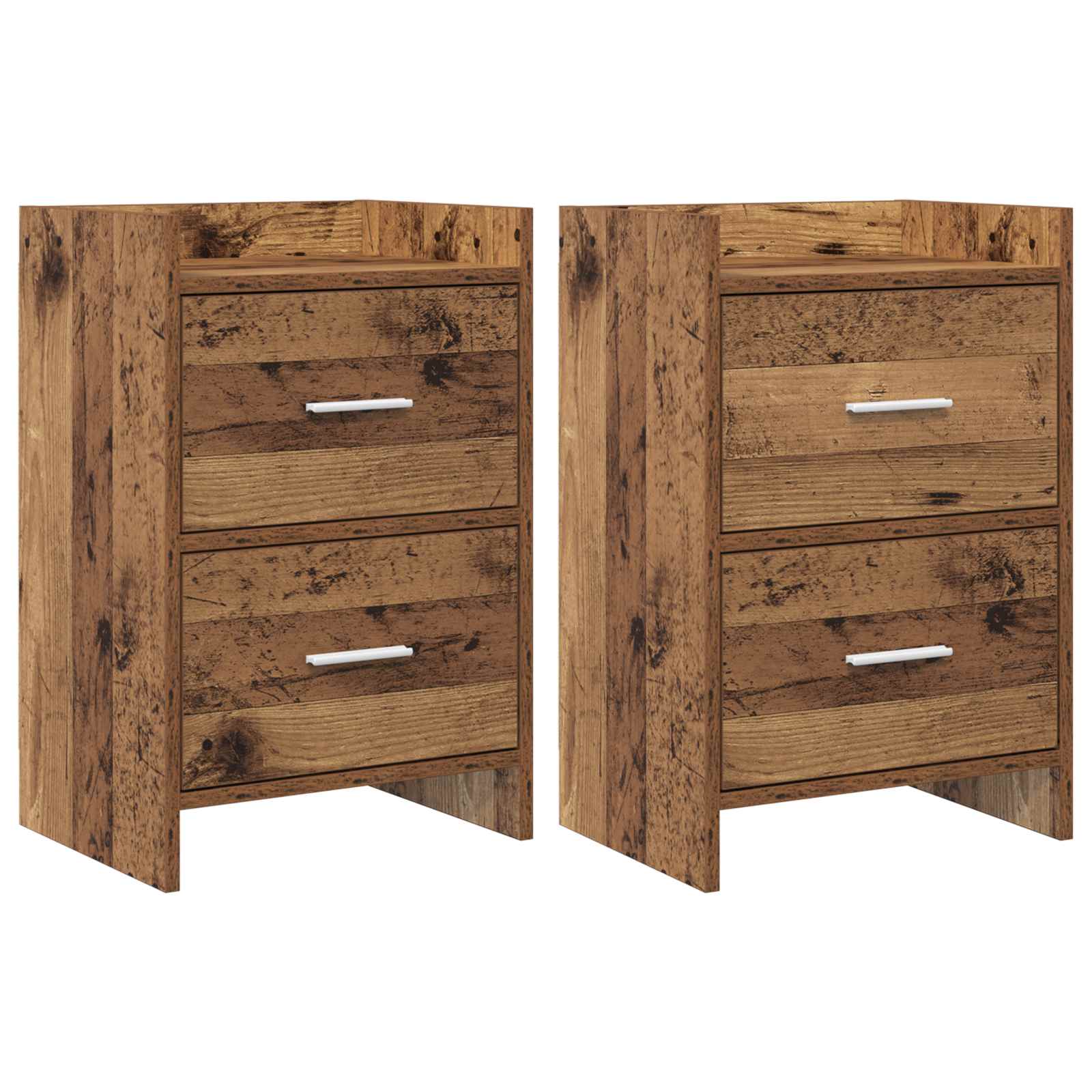 Nachttische 2 stk. Altholz 40 x 30 x 60 cm Holzwerkstoff