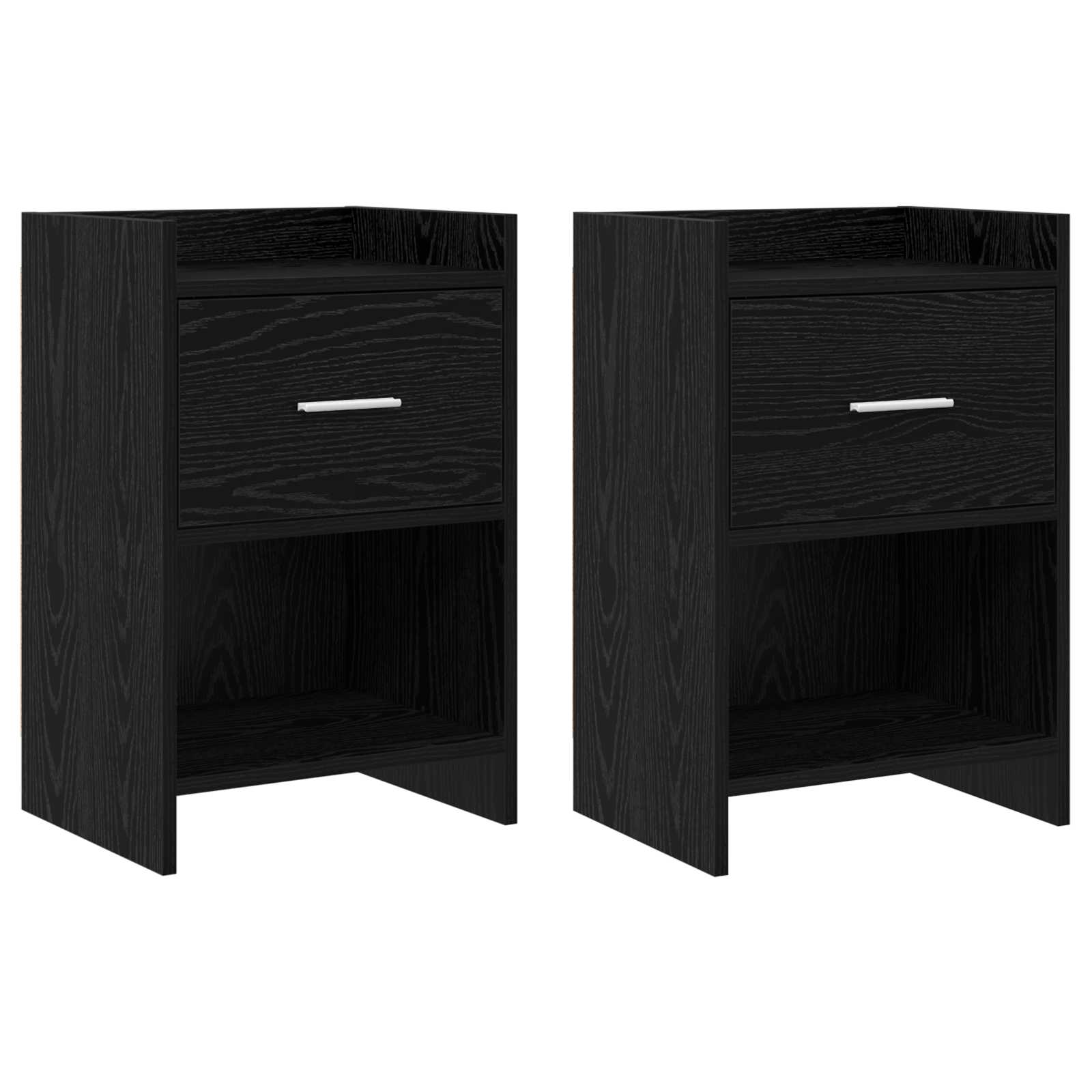 Nachttische 2 stk. Schwarze Eiche 40 x 30 x 60 cm Holzwerkstoff