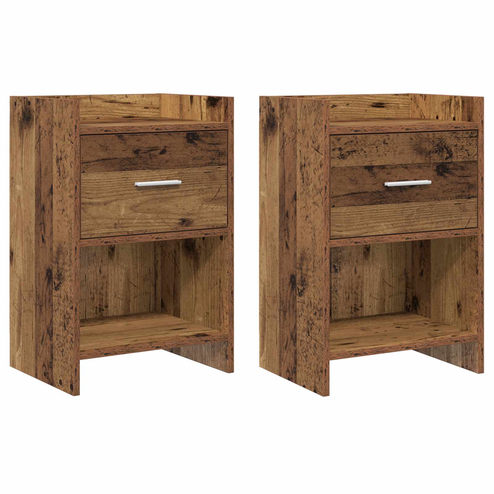 Nachttische 2 stk. Altholz 40 x 30 x 60 cm Holzwerkstoff