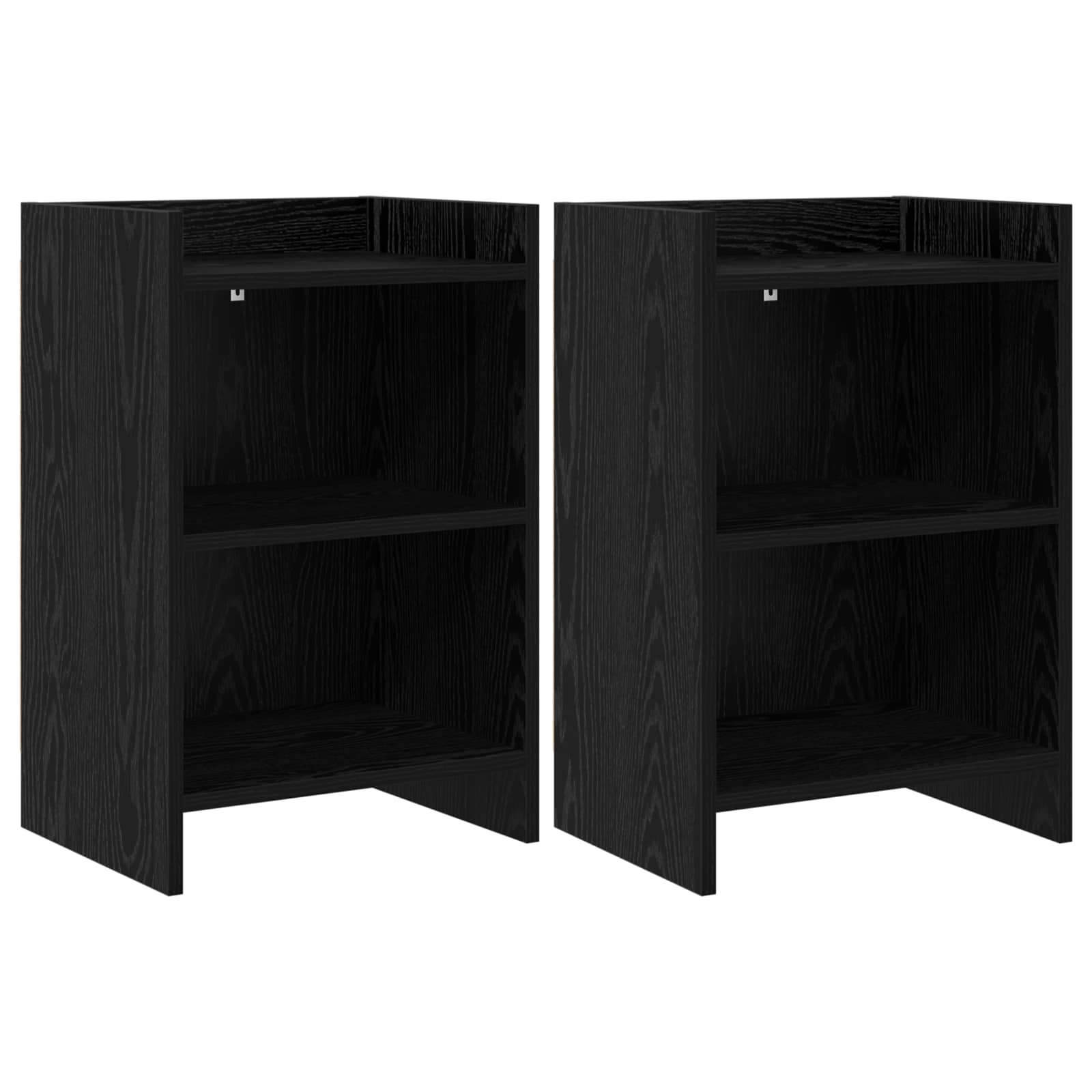 Nachttische 2 stk. Schwarze Eiche 40 x 30 x 60 cm Holzwerkstoff