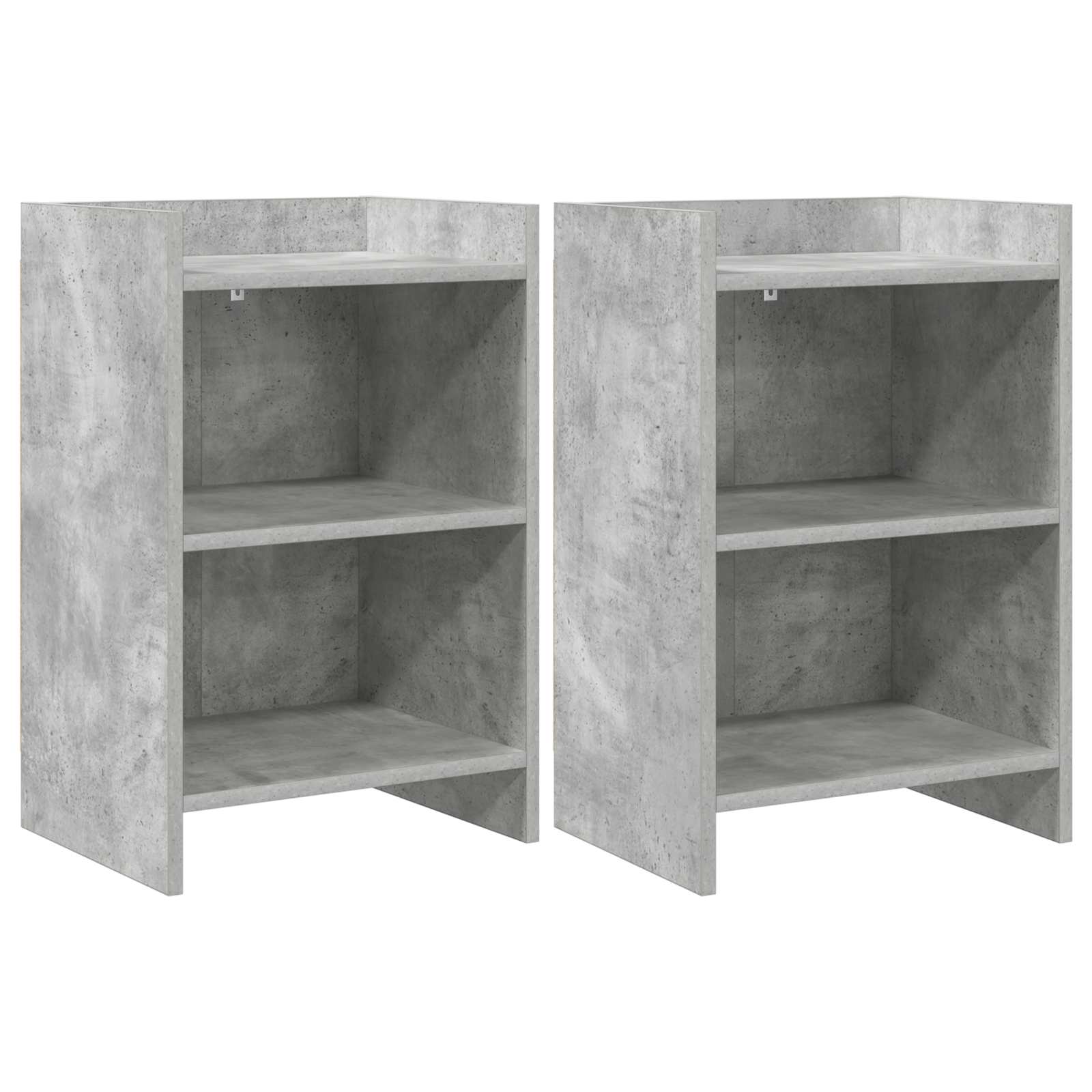 Nachttische 2 stk. Betongrau 40 x 30 x 60 cm Holzwerkstoff