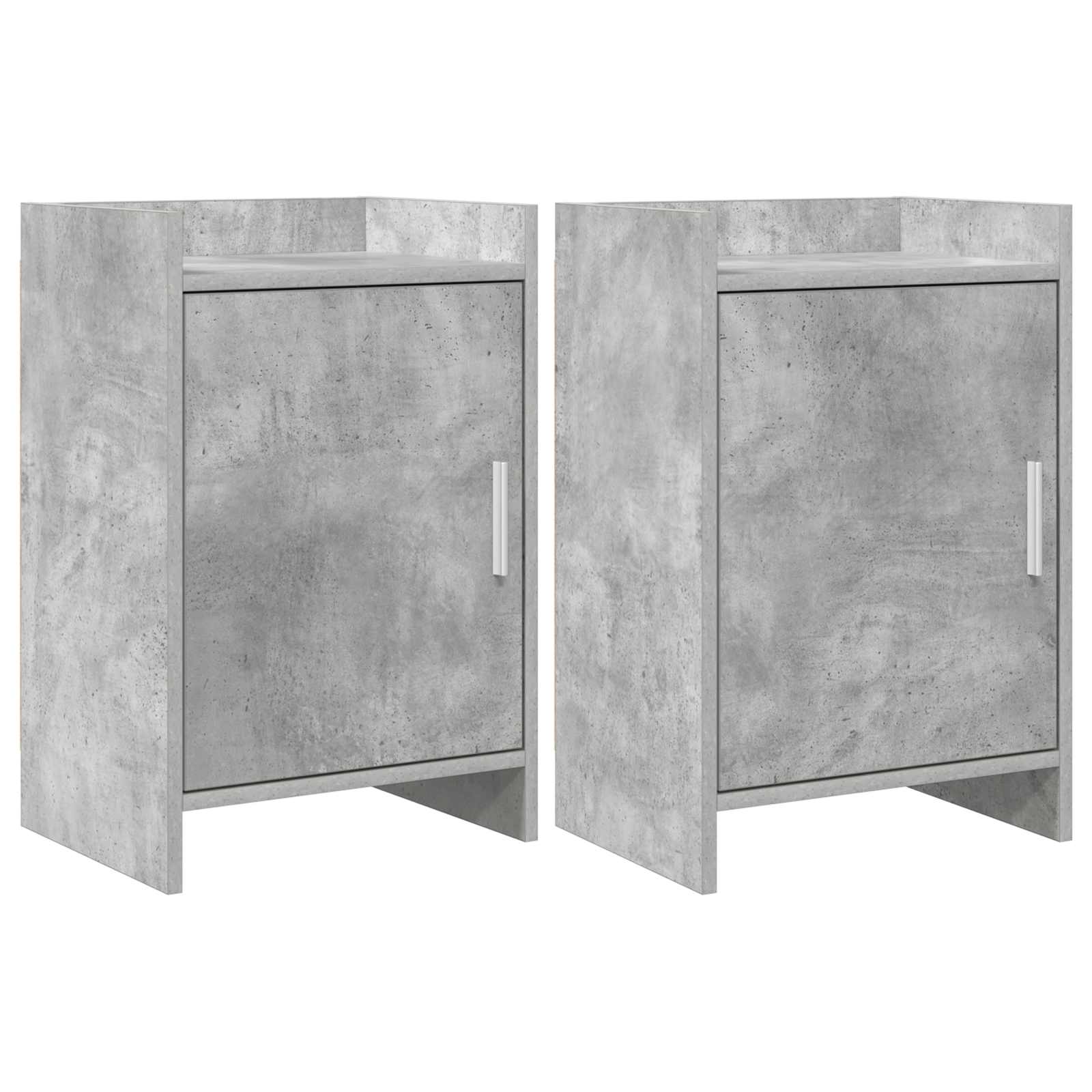 Nachttische 2 stk. Betongrau 40 x 30 x 60 cm Holzwerkstoff