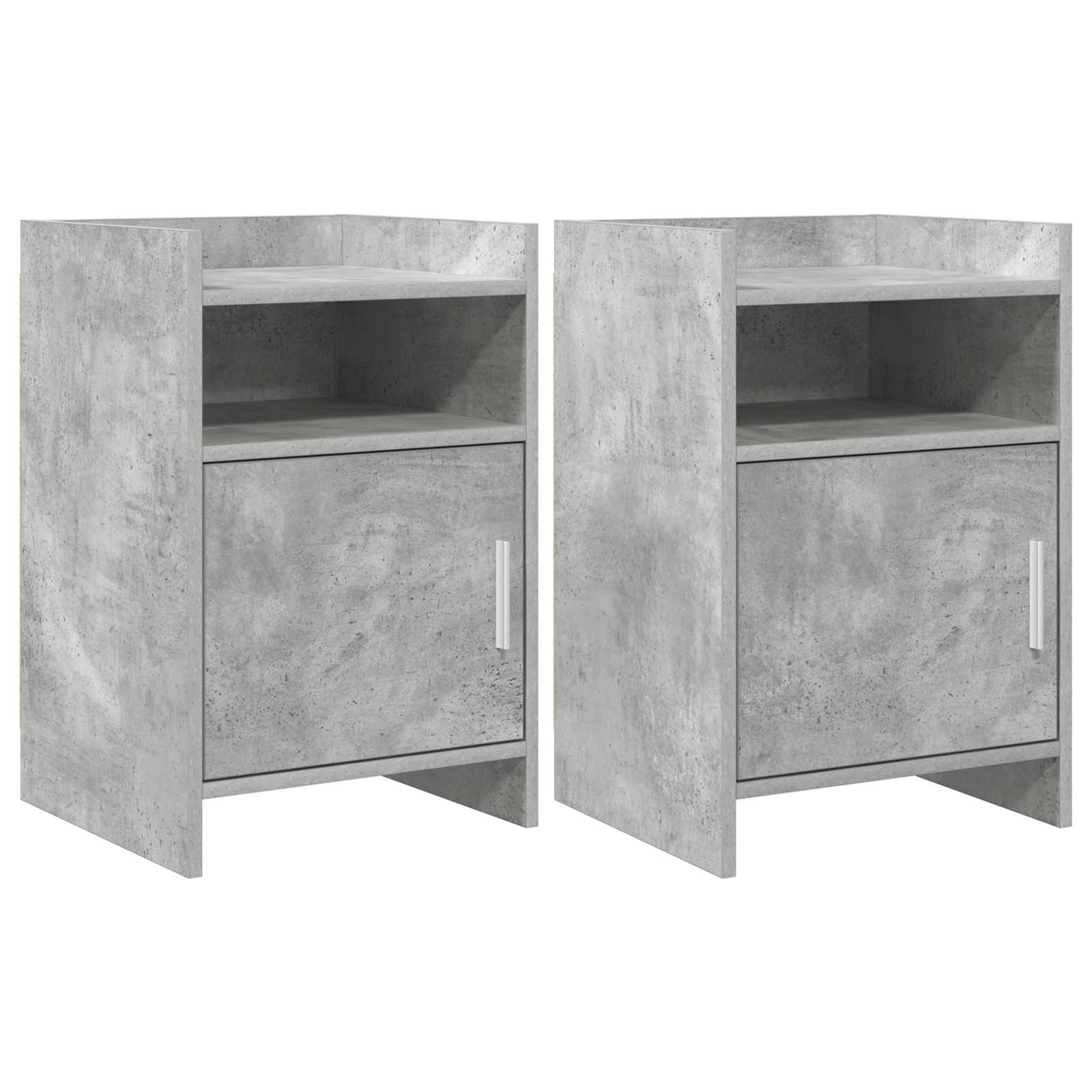 Nachttische 2 stk. Betongrau 40 x 36 x 60 cm Holzwerkstoff