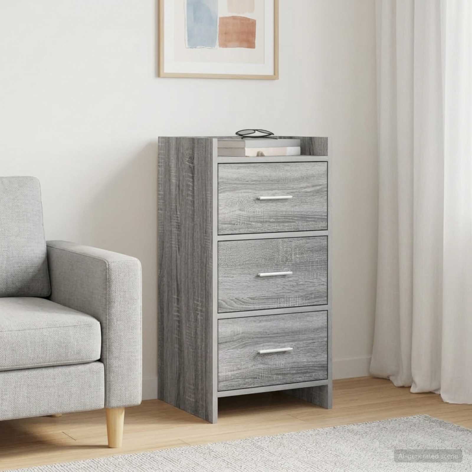 Sideboard Grau Sonoma 40 x 36 x 80 cm Holzwerkstoff