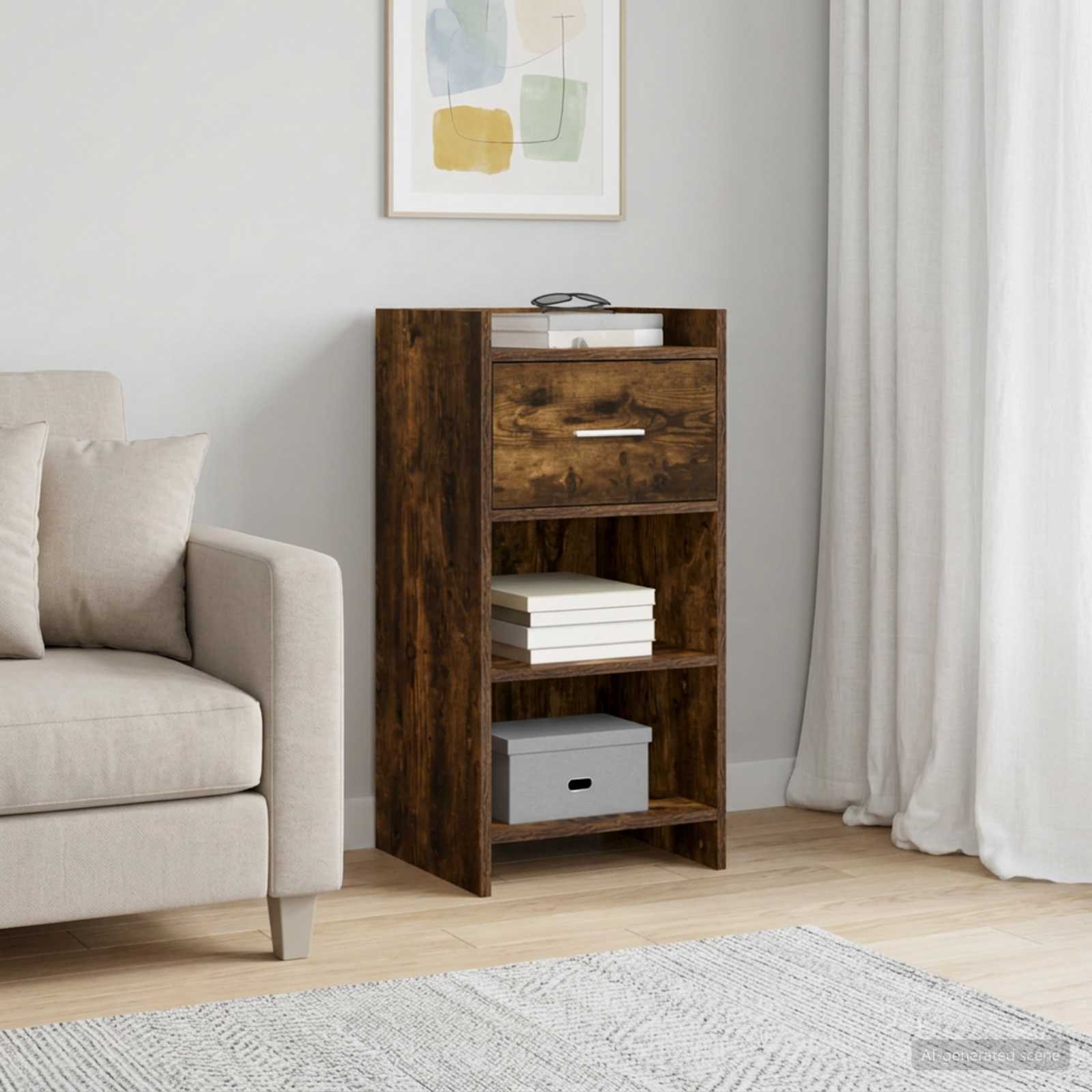 Sideboard Geräucherte Eiche 40 x 36 x 80 cm Holzwerkstoff