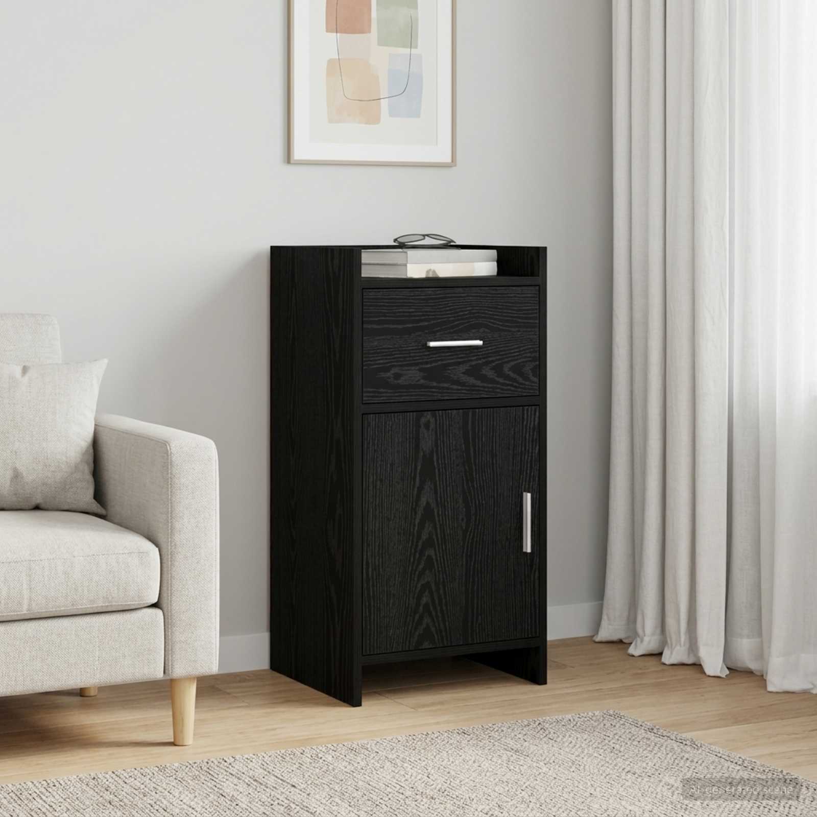 Sideboard Schwarze Eiche 40 x 36 x 80 cm Holzwerkstoff