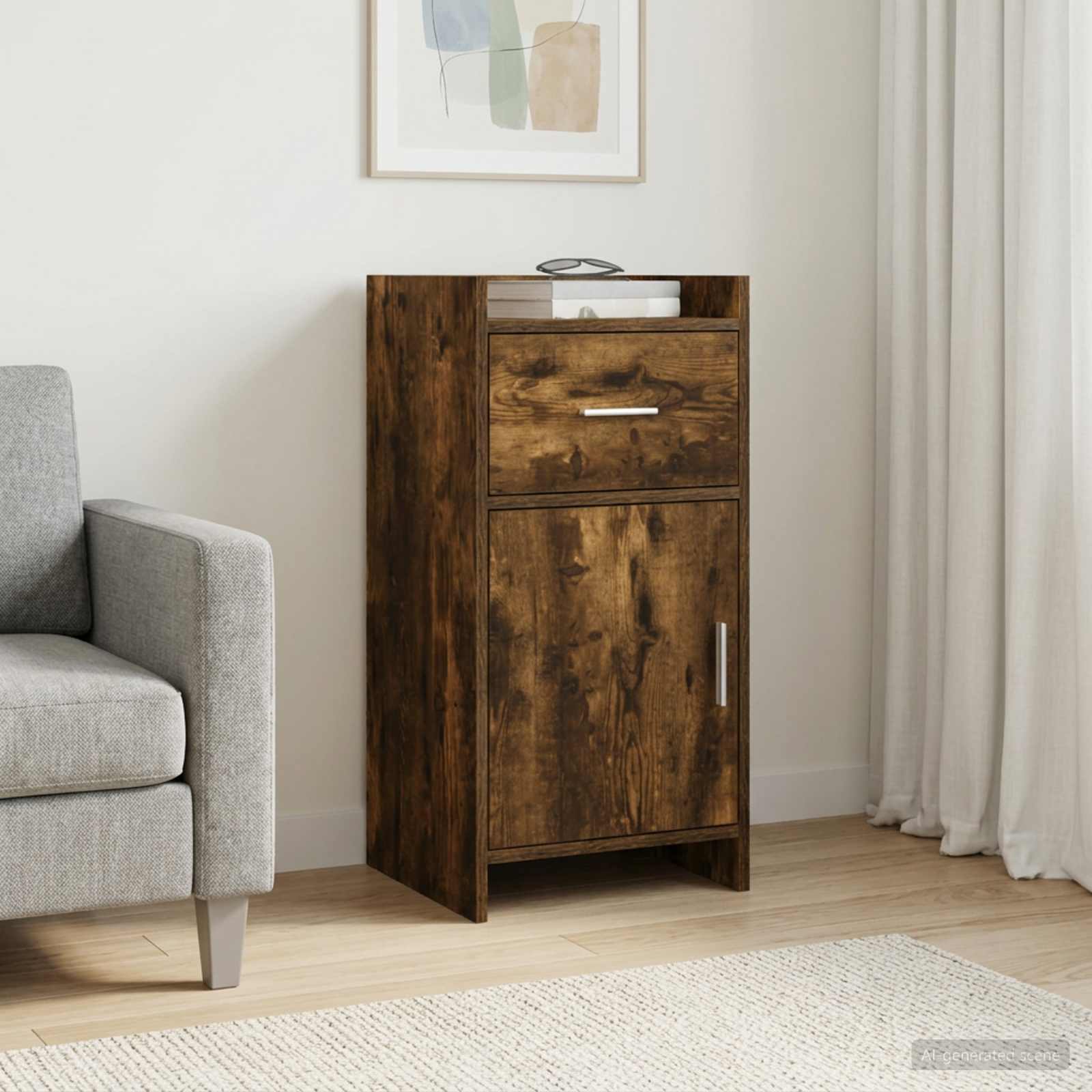 Sideboard Geräucherte Eiche 40 x 36 x 80 cm Holzwerkstoff
