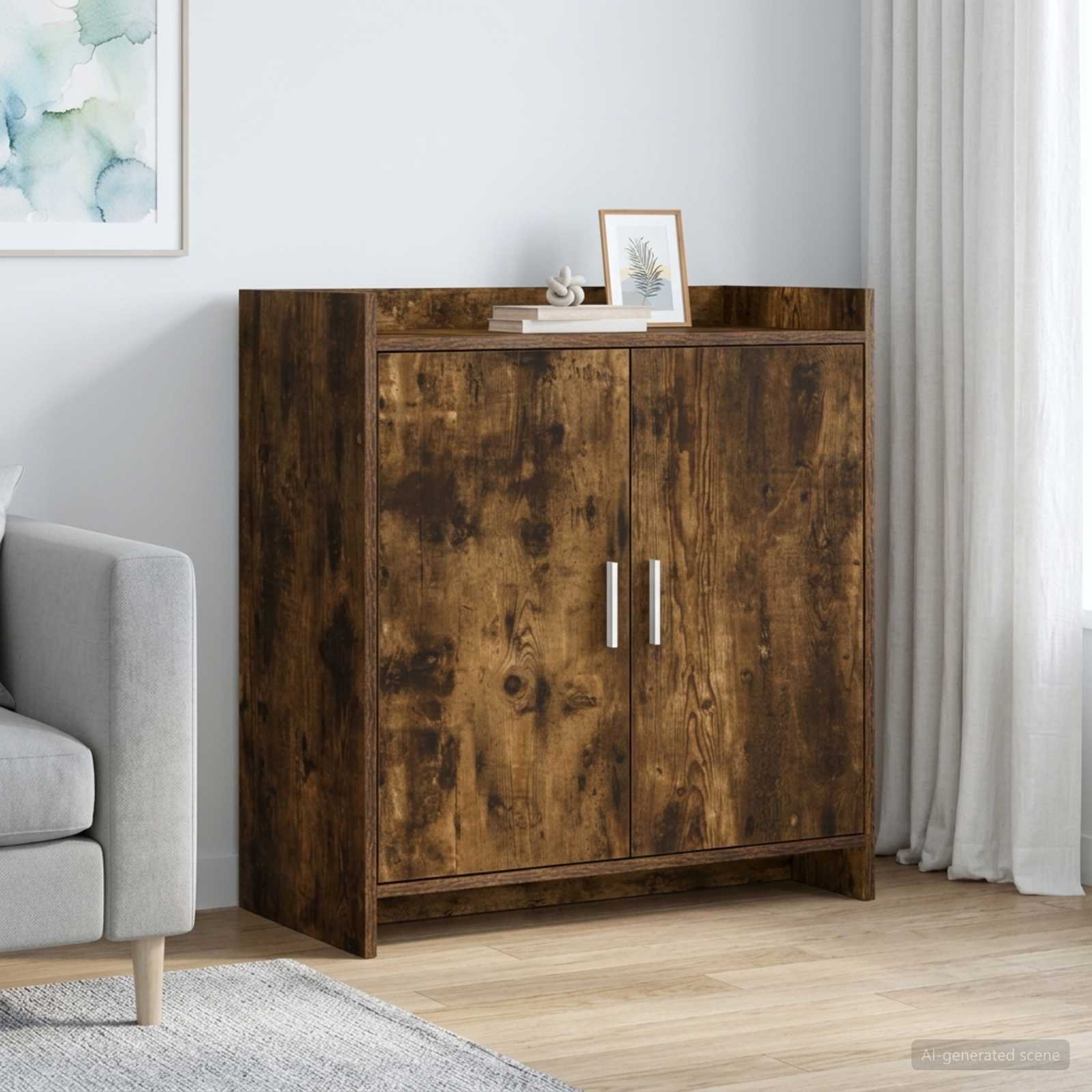 Sideboard Geräucherte Eiche 72 x 36 x 80 cm Holzwerkstoff