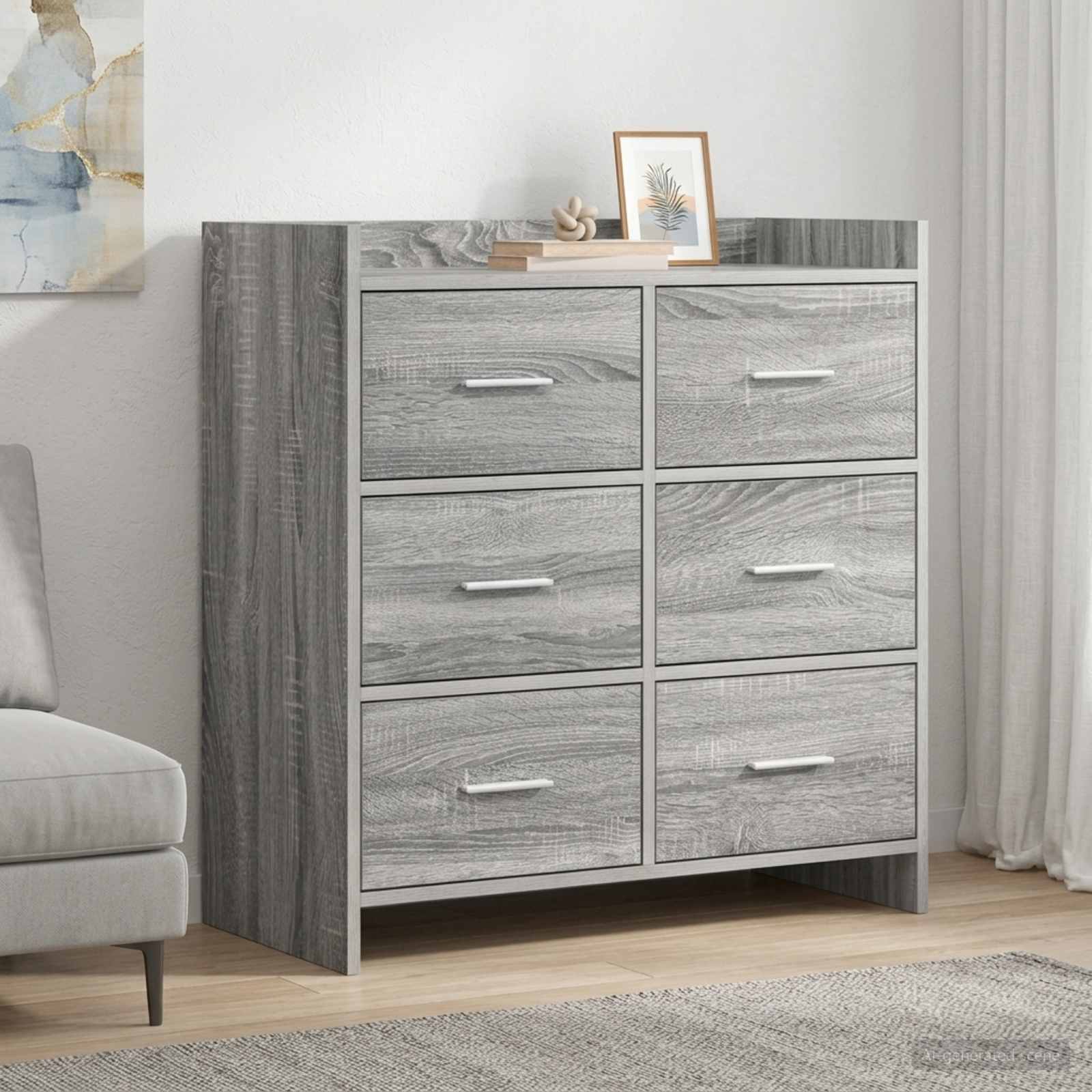 Sideboard Grau Sonoma 75 x 33 x 80 cm Holzwerkstoff