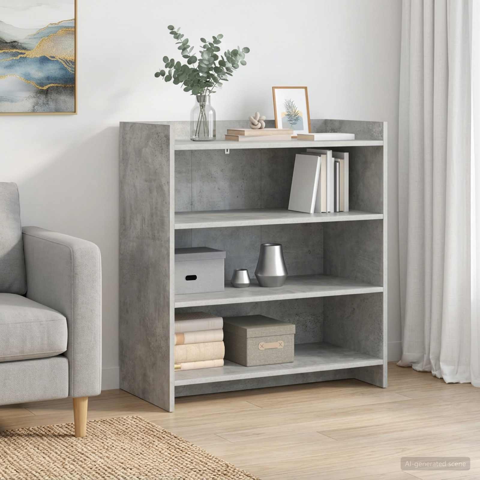 Sideboard Betongrau 75 x 36 x 80 cm Holzwerkstoff