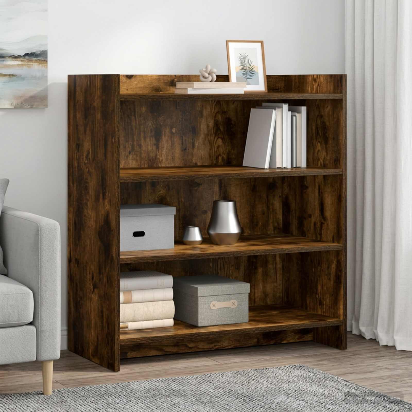 Sideboard Geräucherte Eiche 75 x 36 x 80 cm Holzwerkstoff
