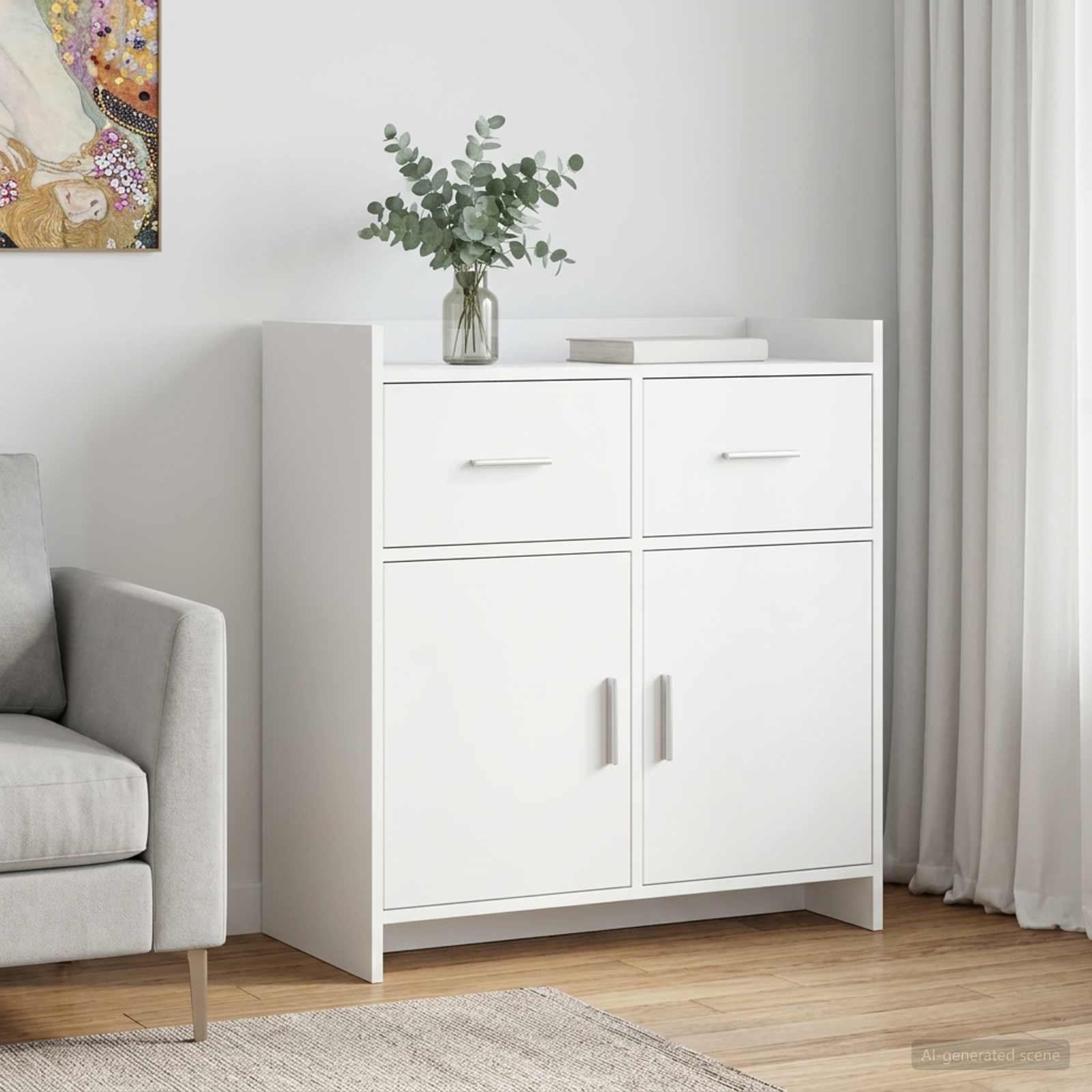 Sideboard Weiß 75 x 36 x 80 cm Holzwerkstoff