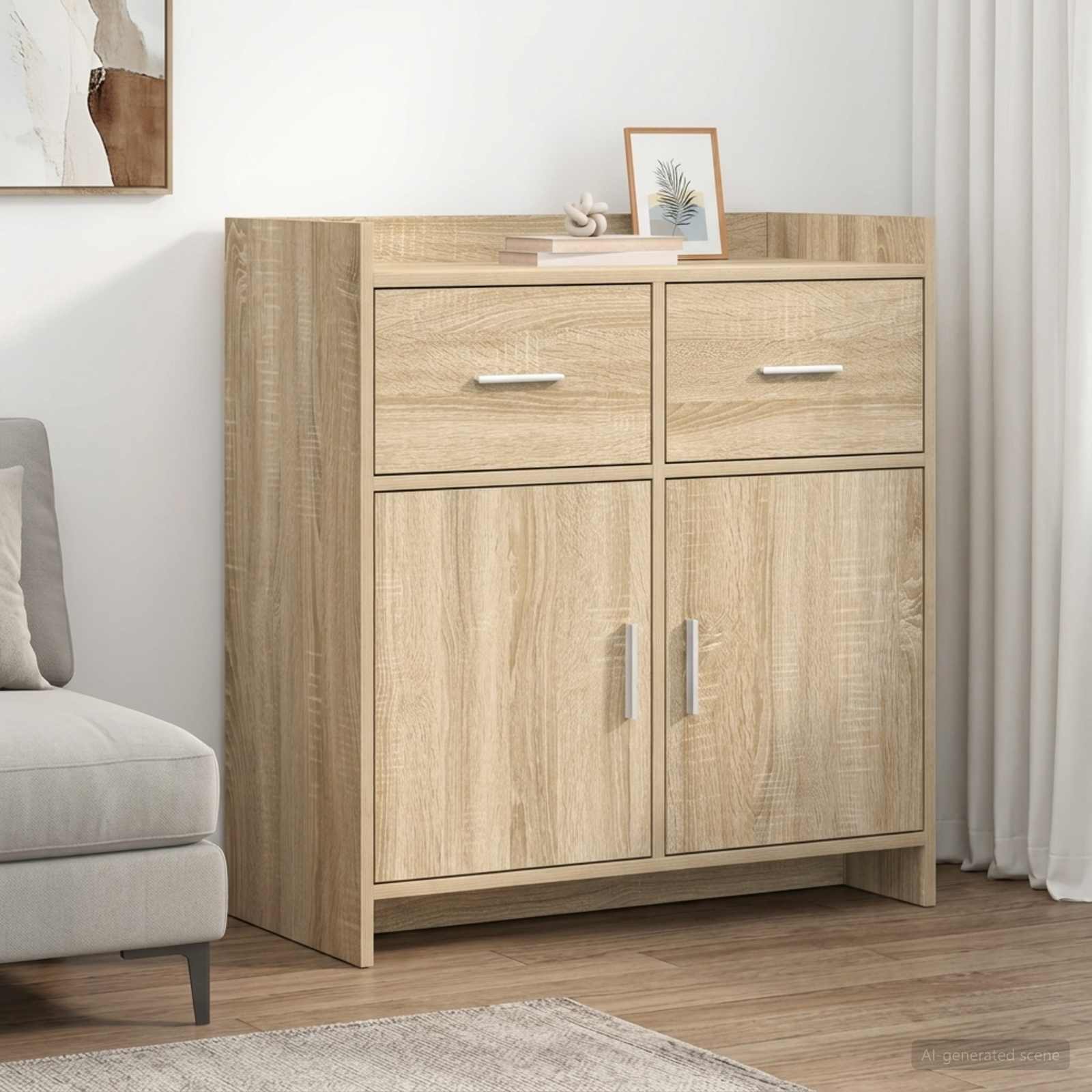 Sideboard Sonoma-Eiche 75 x 36 x 80 cm Holzwerkstoff