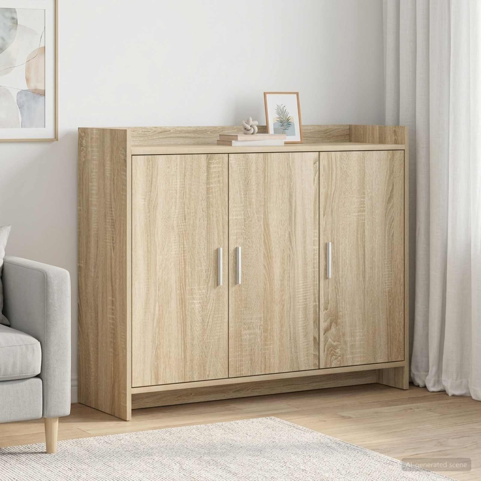 Sideboard Sonoma-Eiche 98,5 x 33 x 80 cm Holzwerkstoff