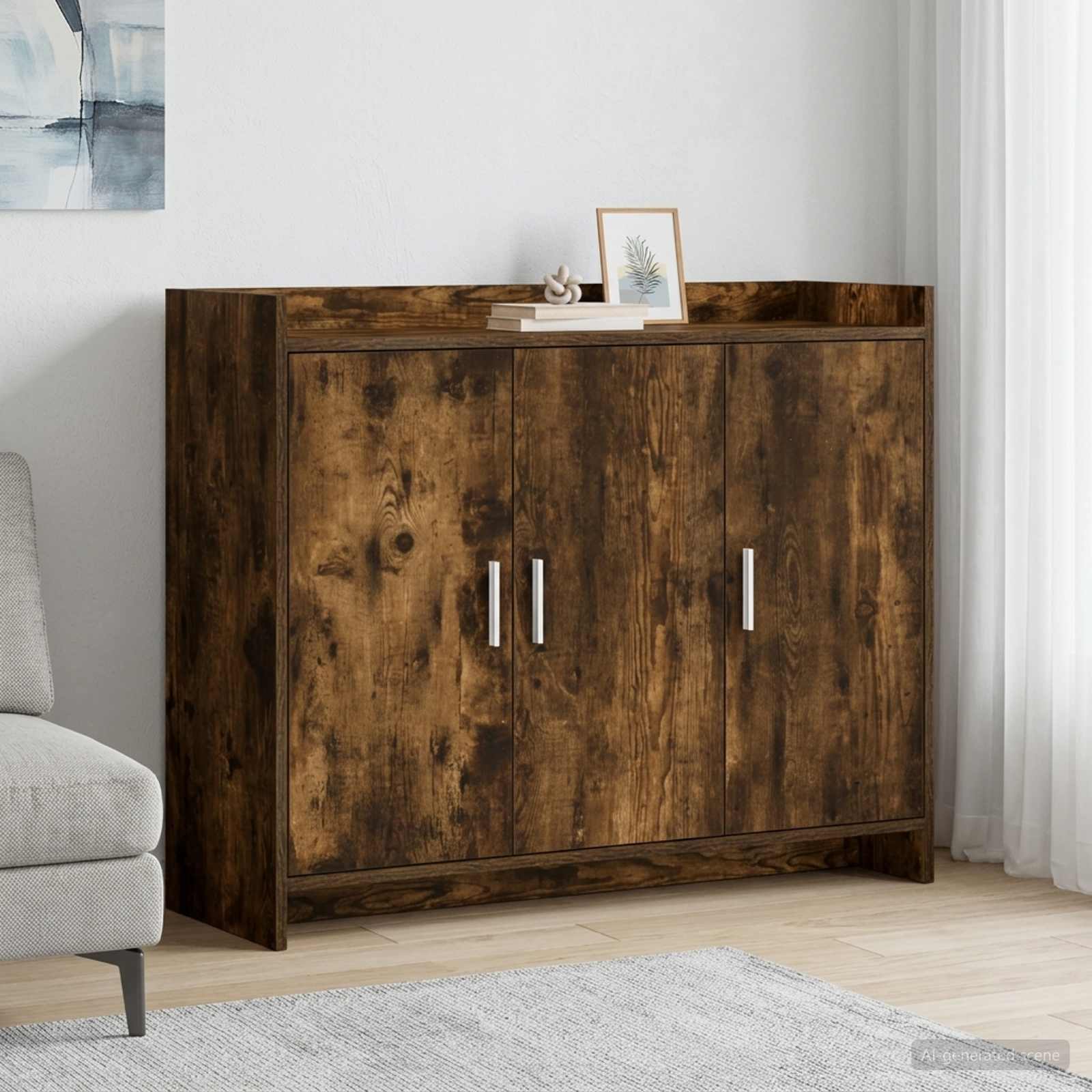 Sideboard Geräucherte Eiche 98,5 x 33 x 80 cm Holzwerkstoff