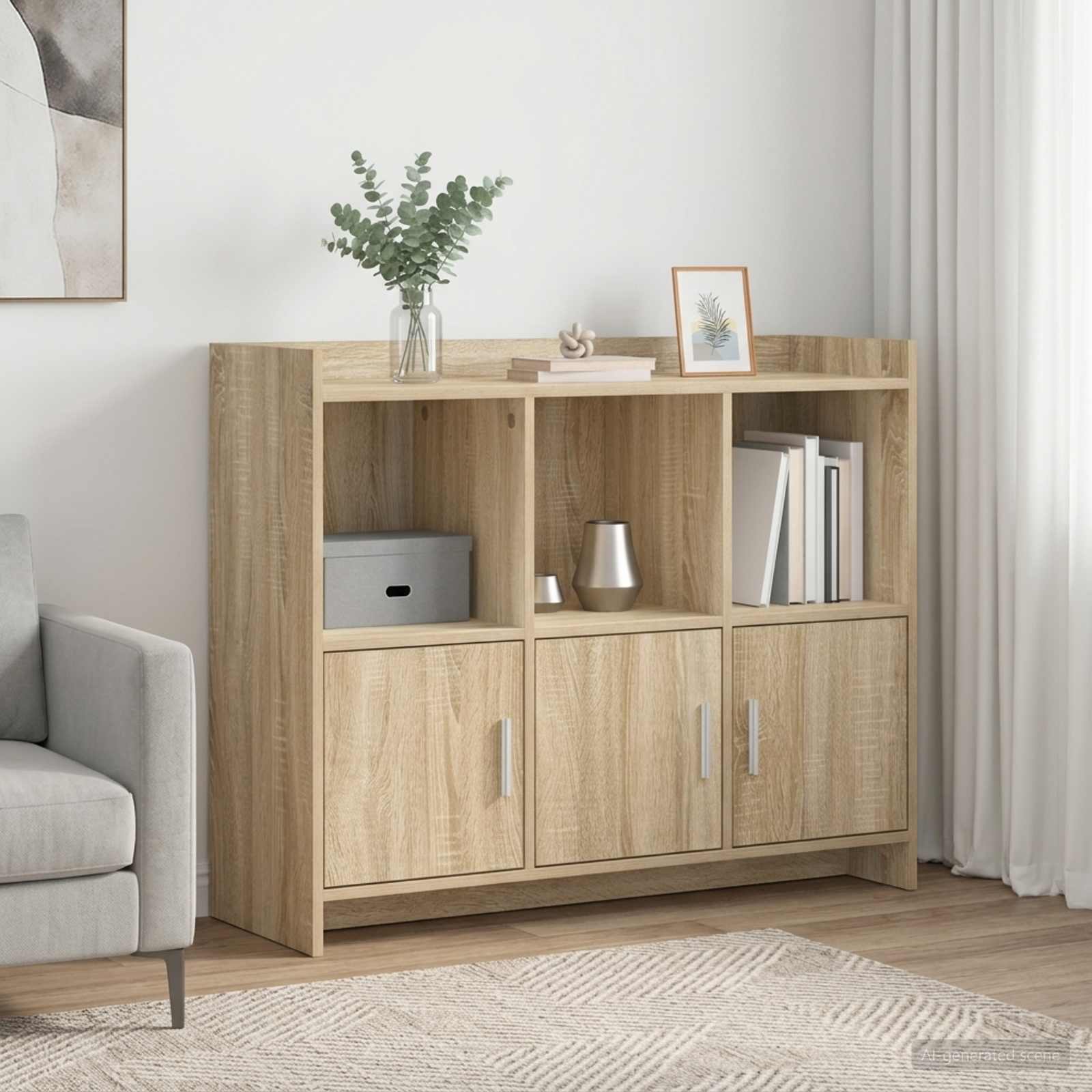 Sideboard Sonoma-Eiche 98,5 x 33 x 80 cm Holzwerkstoff