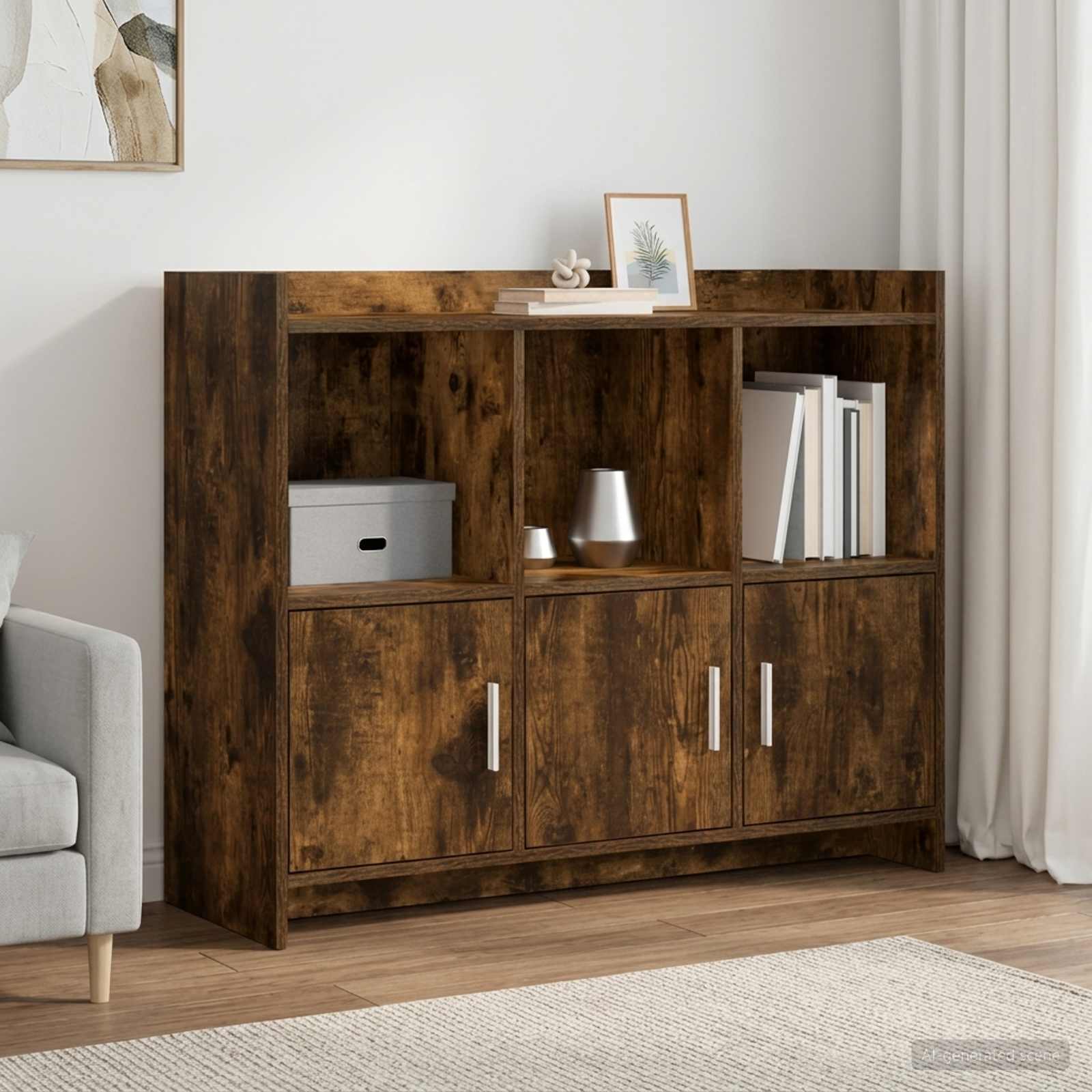 Sideboard Geräucherte Eiche 98,5 x 33 x 80 cm Holzwerkstoff