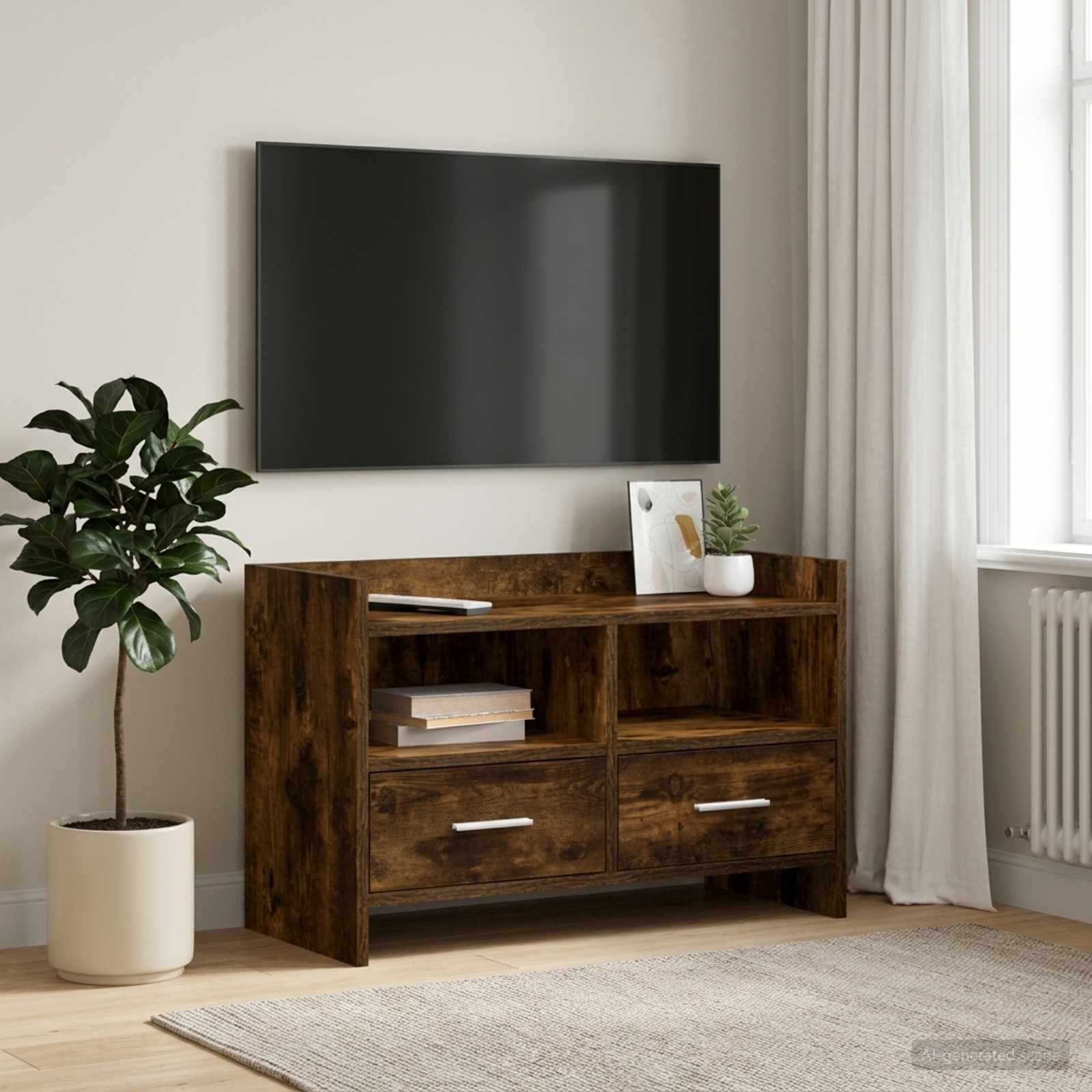 TV-Schränk 71,5 x 33 x 47 cm Geräucherte Eiche Holzwerkstoff