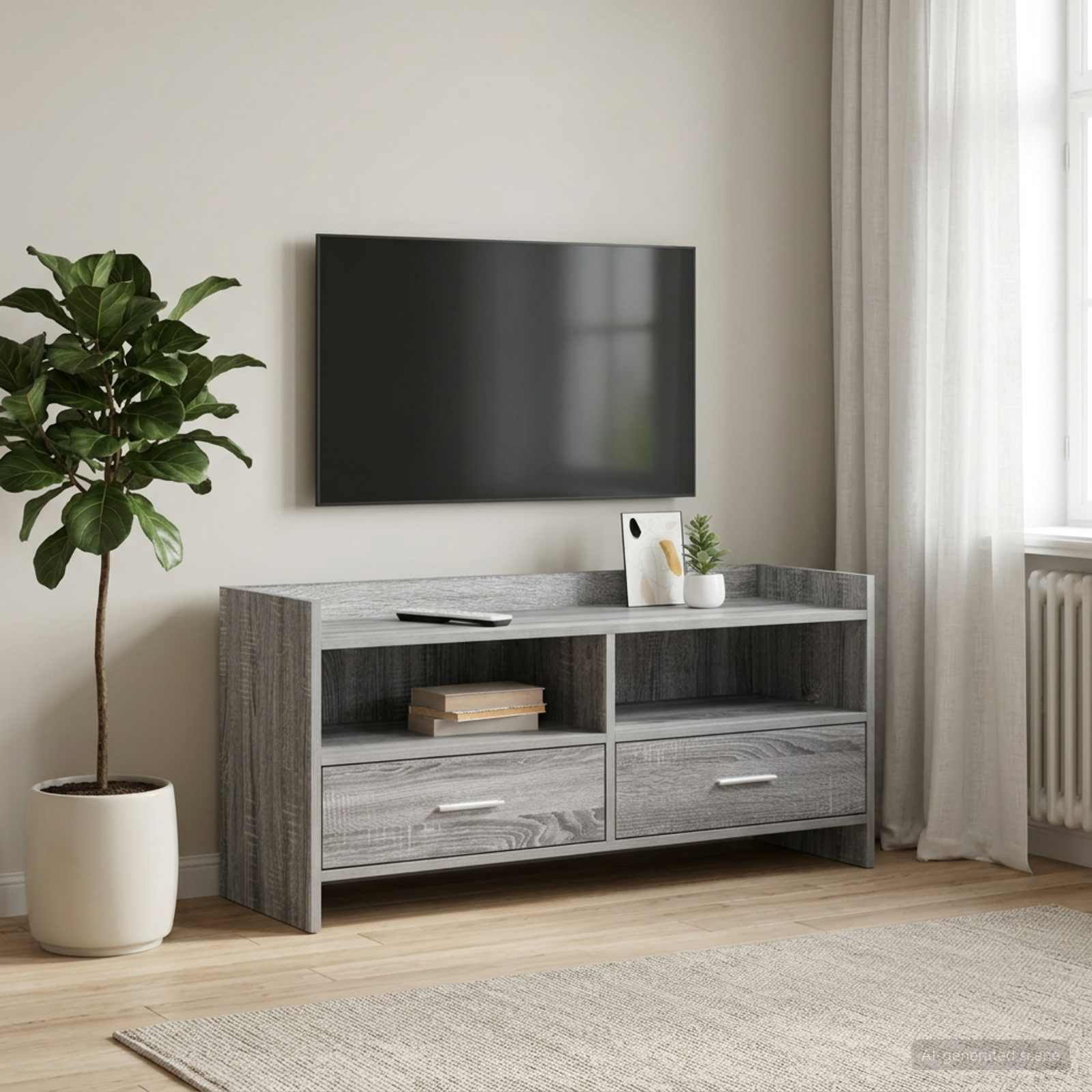 TV-Schränk 100 x 33 x 47 cm Grau Sonoma Holzwerkstoff