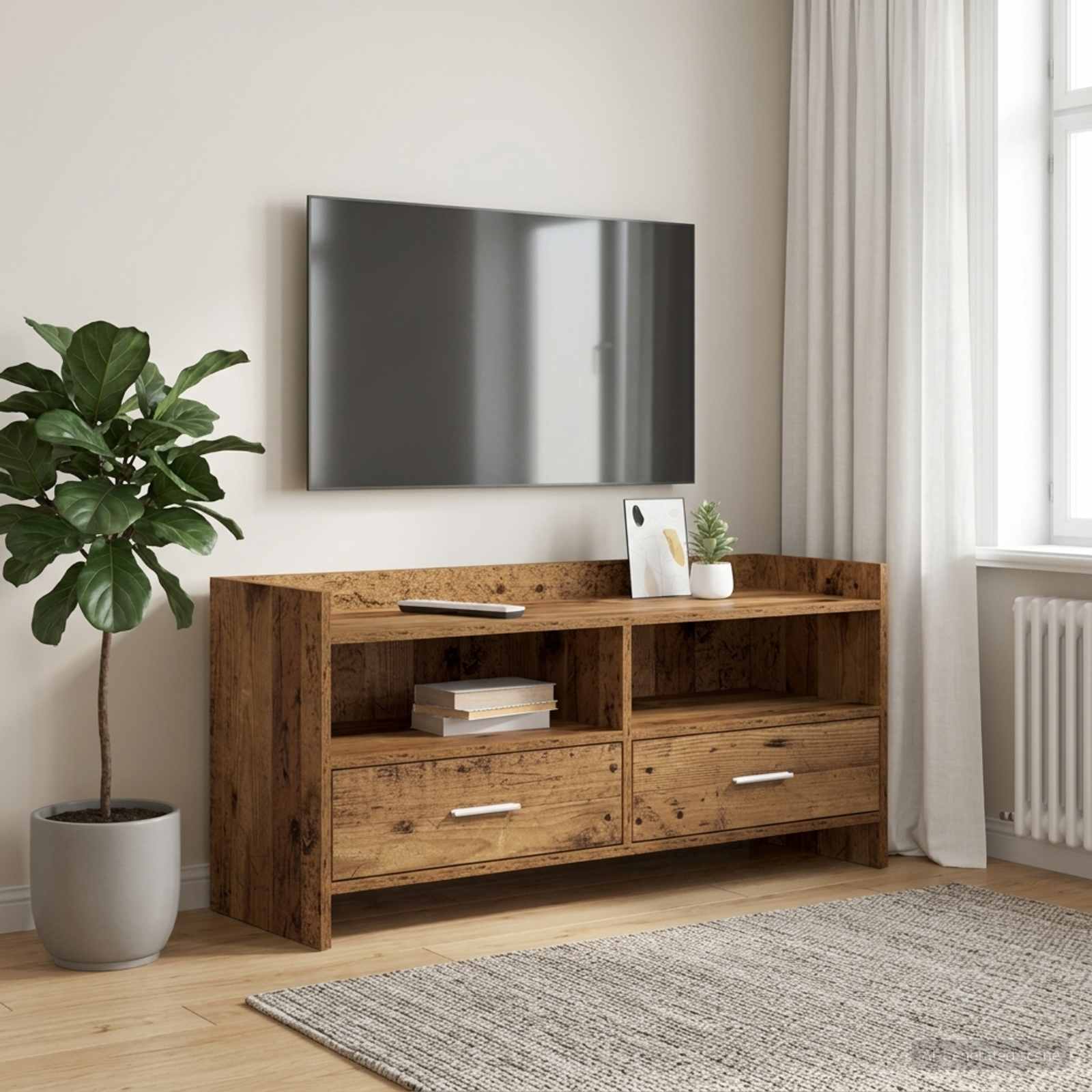TV-Schränk 100 x 33 x 47 cm Altholz Holzwerkstoff