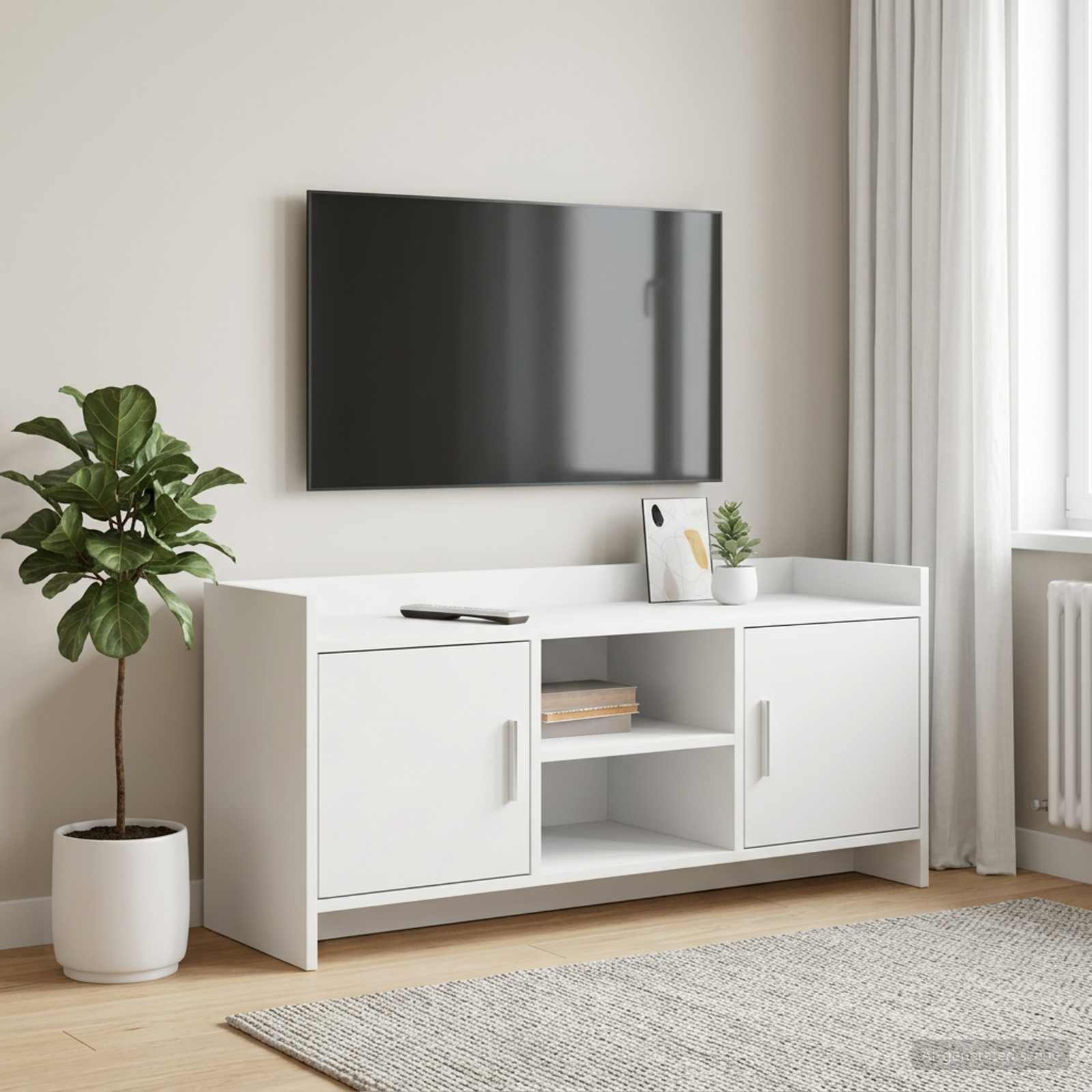 TV-Schränk 102 x 33 x 47 cm Weiß Holzwerkstoff