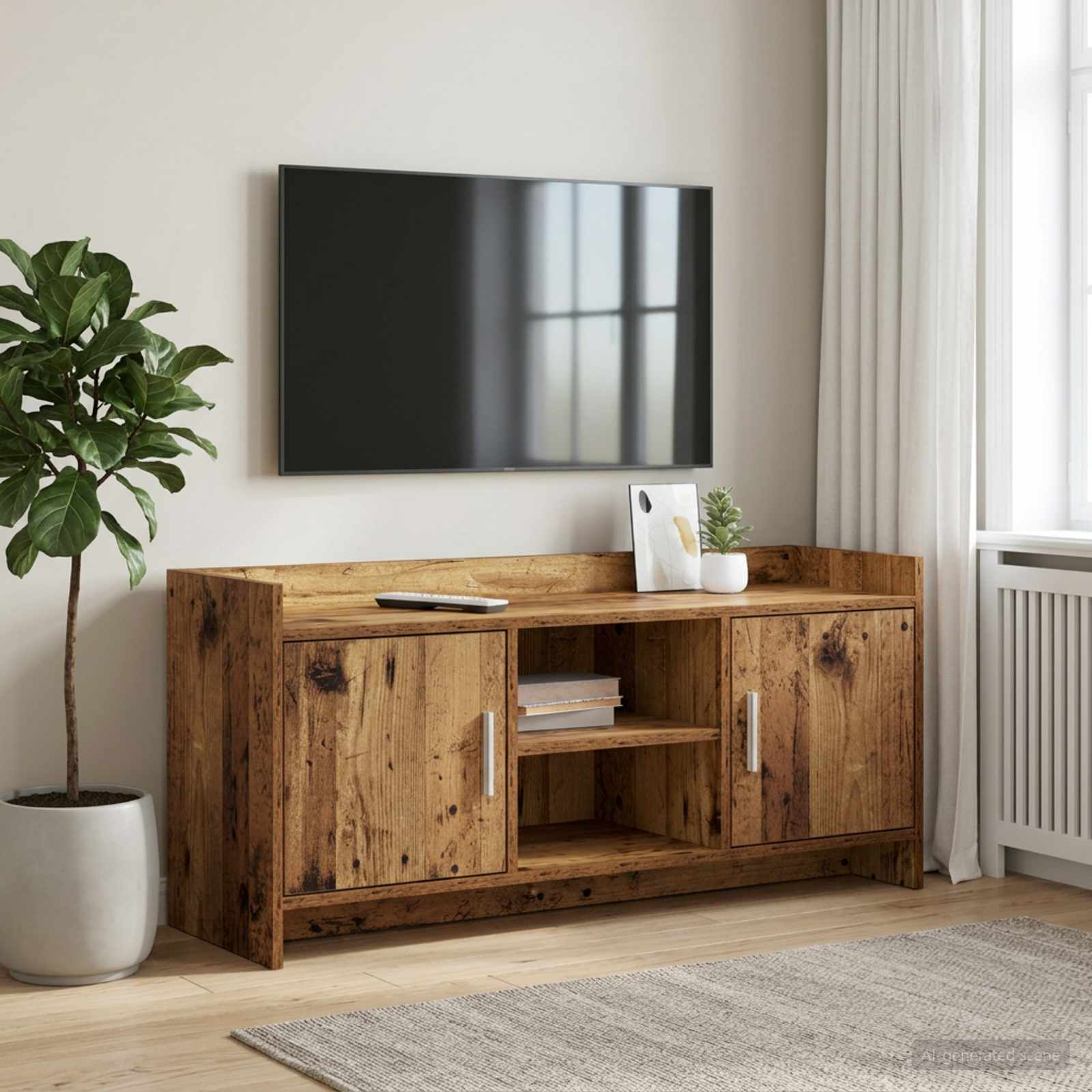 TV-Schränk 102 x 33 x 47 cm Altholz Holzwerkstoff