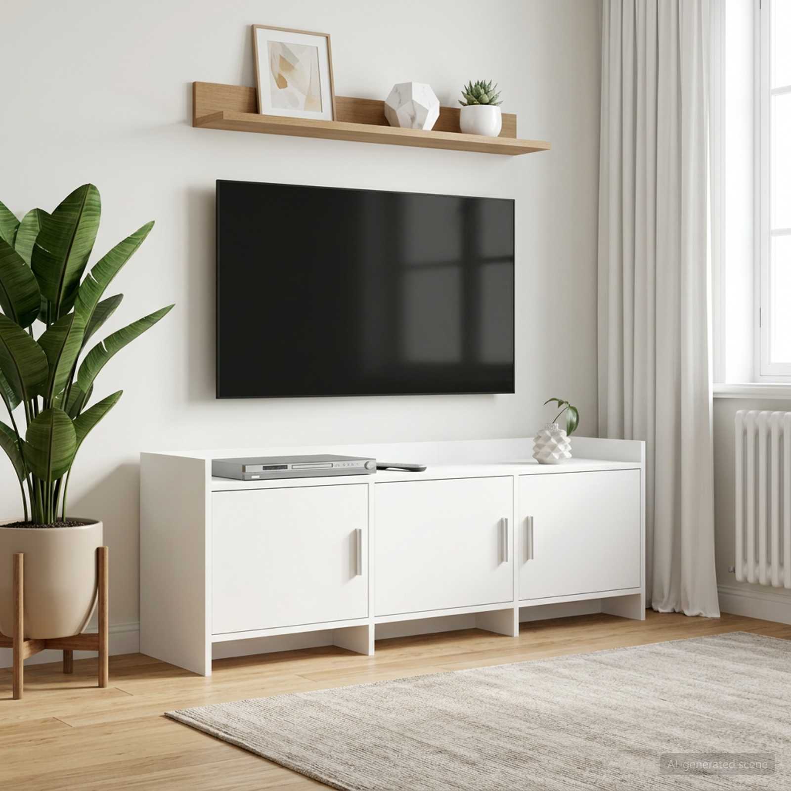 TV-Schränk 130 x 33 x 47 cm Weiß Holzwerkstoff