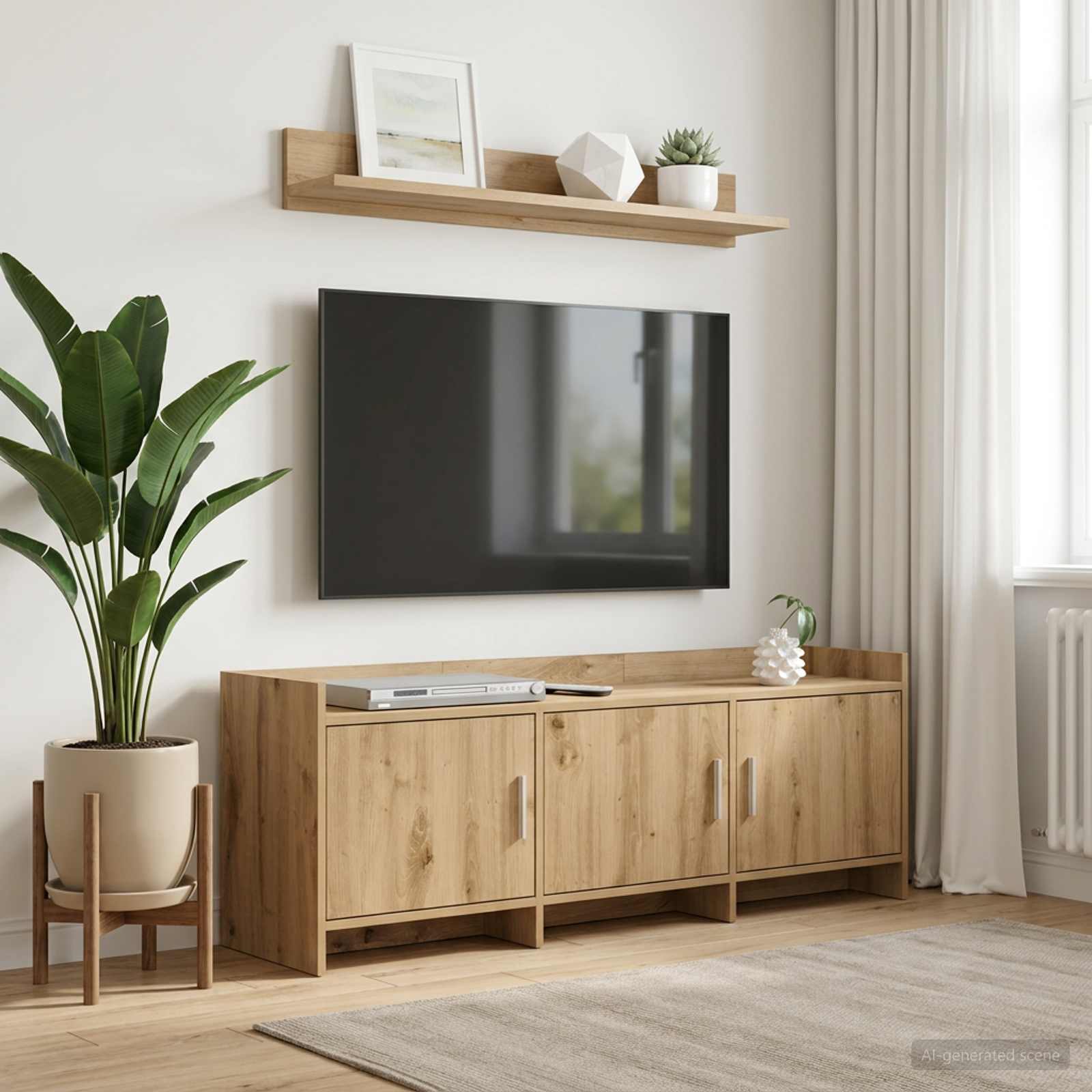 TV-Schränk 130 x 33 x 47 cm Artisan-Eiche Holzwerkstoff