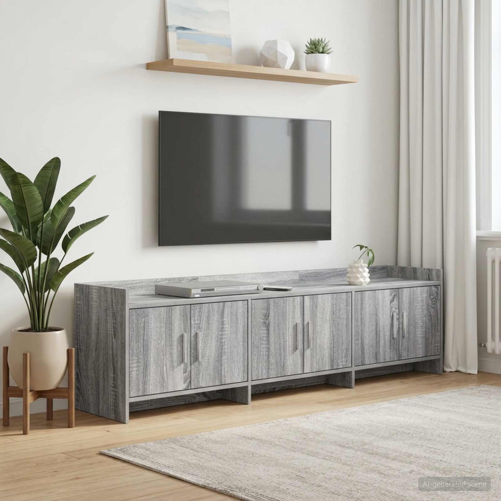 TV-Schränk 168 x 33 x 47 cm Grau Sonoma Holzwerkstoff