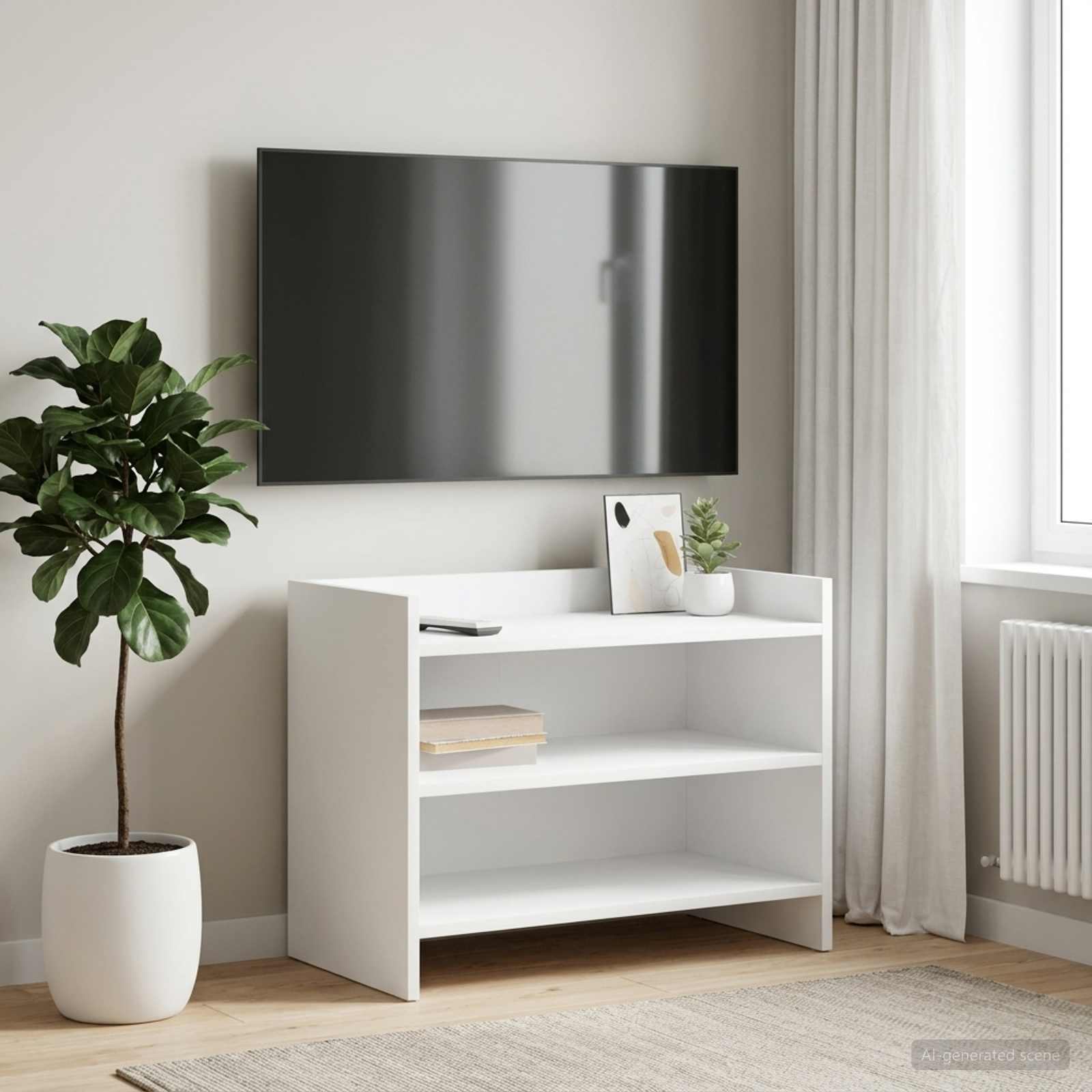 TV-Schränk 60 x 33 x 47 cm Weiß Holzwerkstoff