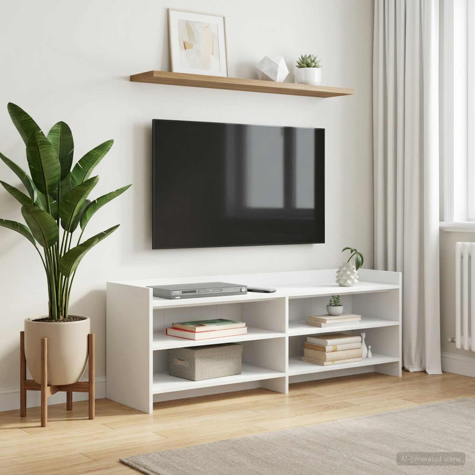 TV-Schränk 135 x 33 x 47 cm Weiß Holzwerkstoff