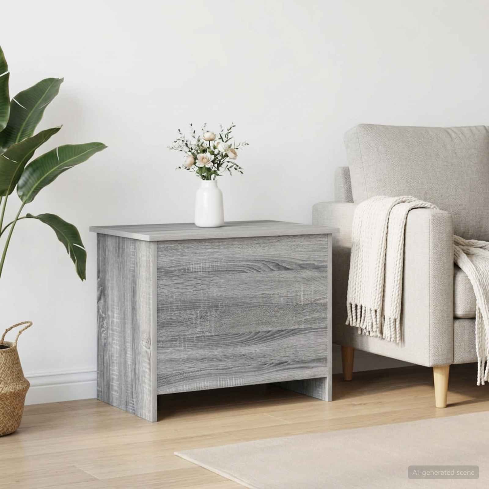 Aufbewahrungstruhe Grau Sonoma 60 x 40 x 50 cm Holzwerkstoff
