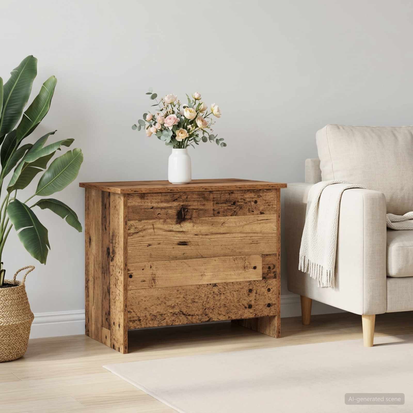 Aufbewahrungstruhe Altholz 60 x 40 x 50 cm Holzwerkstoff