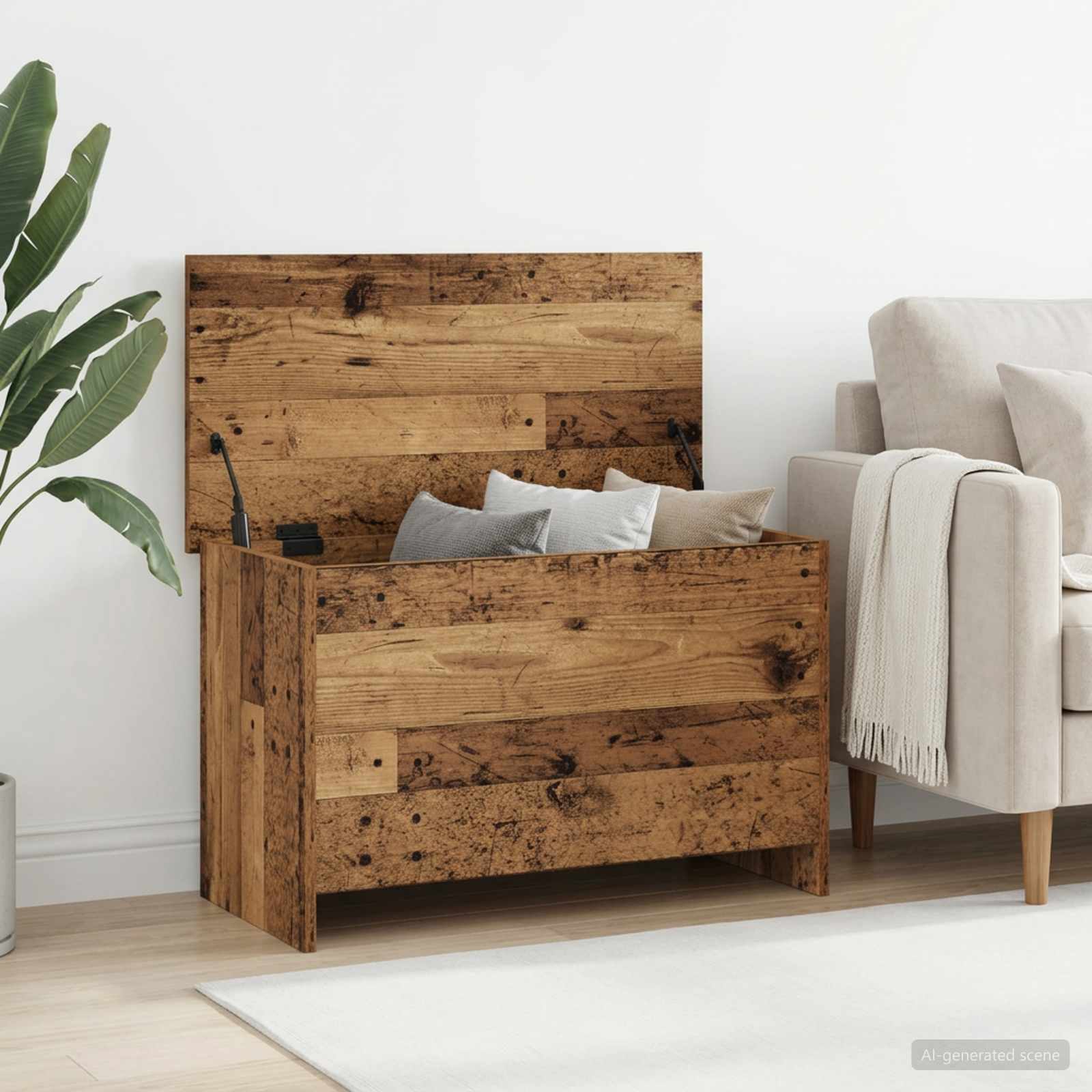 Aufbewahrungstruhe Altholz 80 x 40 x 50 cm Holzwerkstoff