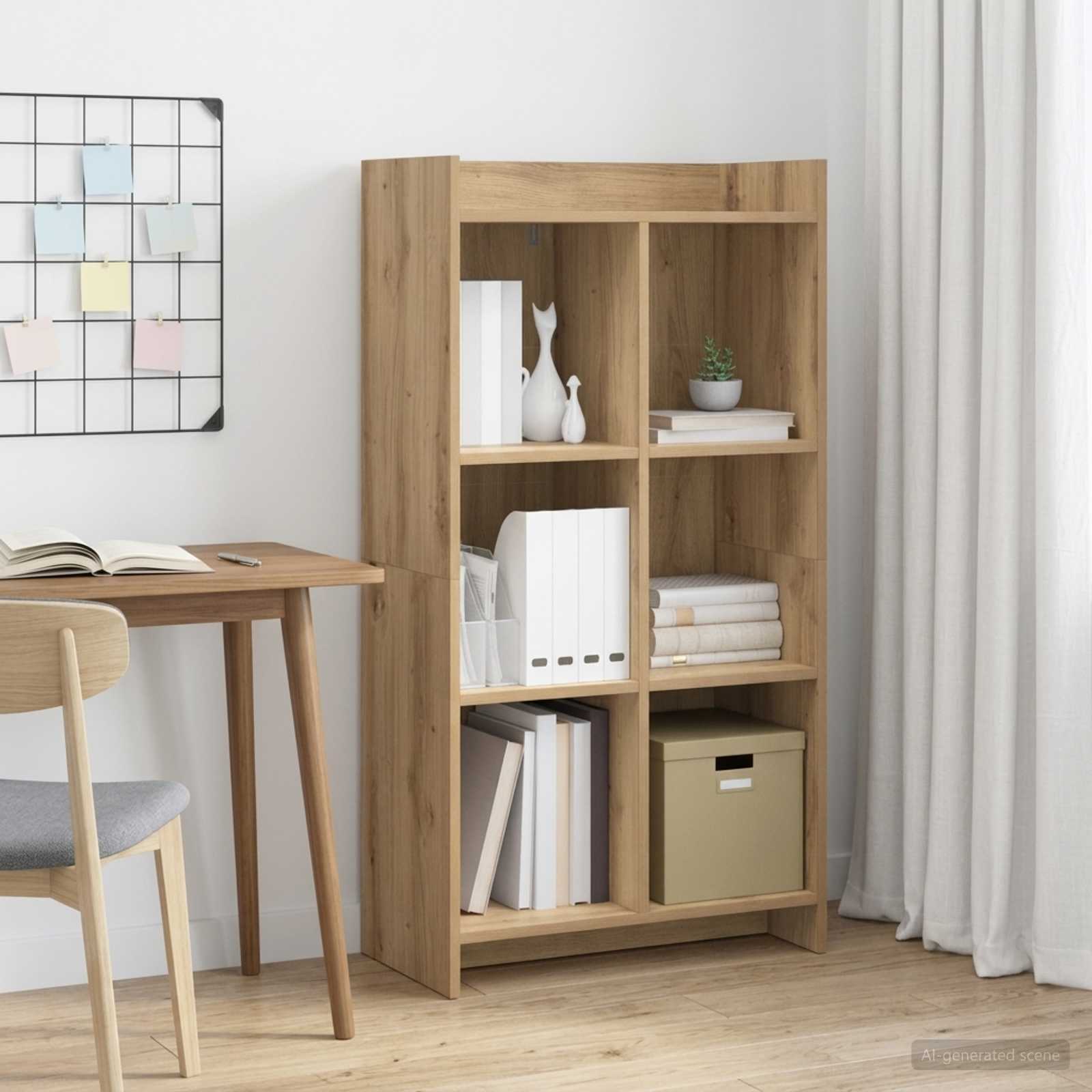 Bücherregal 6 Ebenen 59 x 30 x 111 cm Holzwerkstoff
