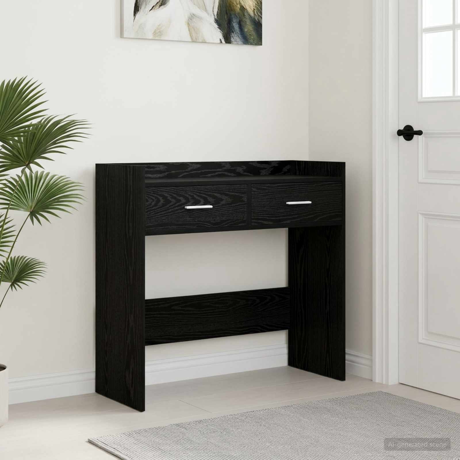 Konsolentisch Schwarze Eiche 90 x 35 x 80 cm Holzwerkstoff