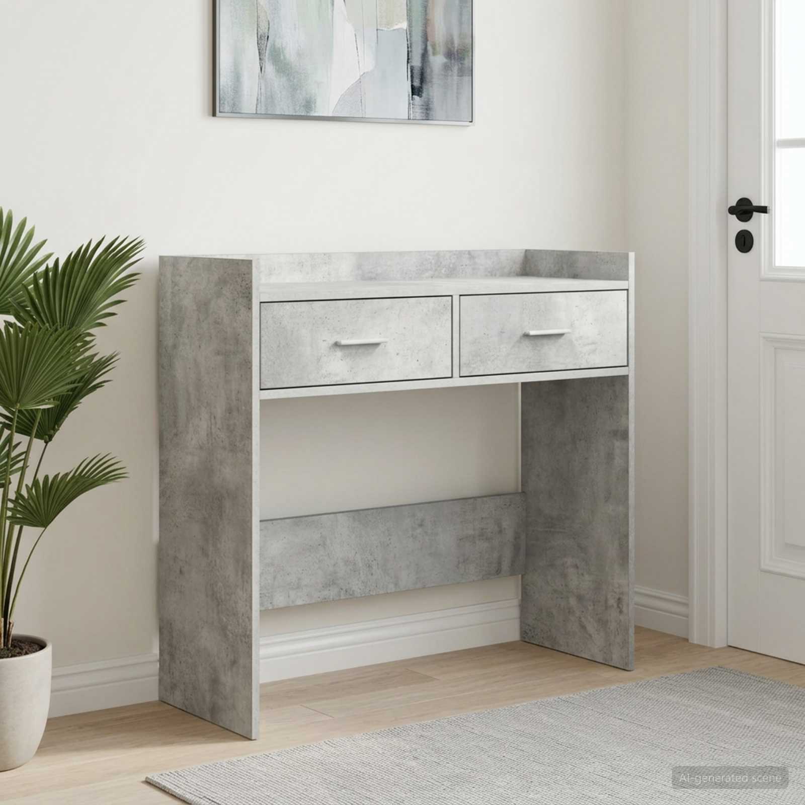 Konsolentisch Betongrau 90 x 35 x 80 cm Holzwerkstoff