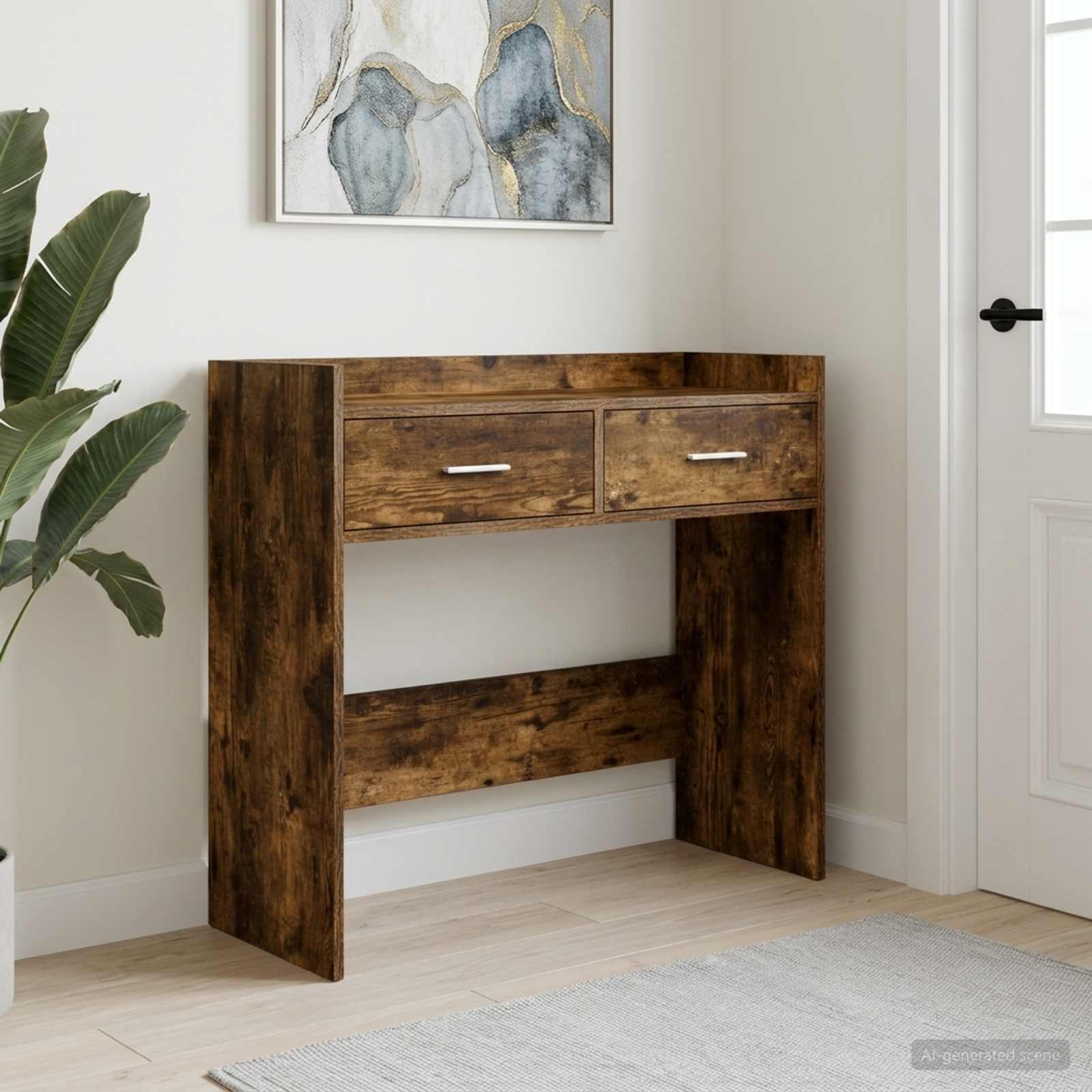 Konsolentisch Geräucherte Eiche 90 x 35 x 80 cm Holzwerkstoff