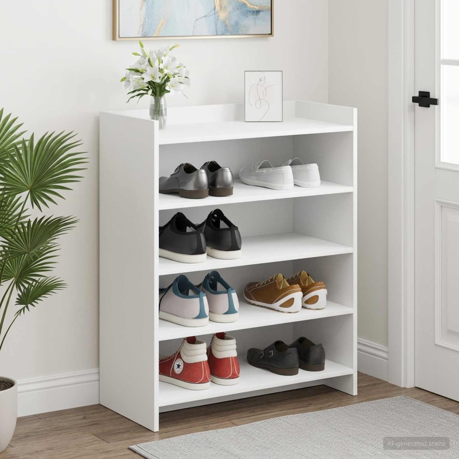 Schuhschrank mit Speicher Weiß 73,5 x 36 x 92 cm Holzwerkstoff