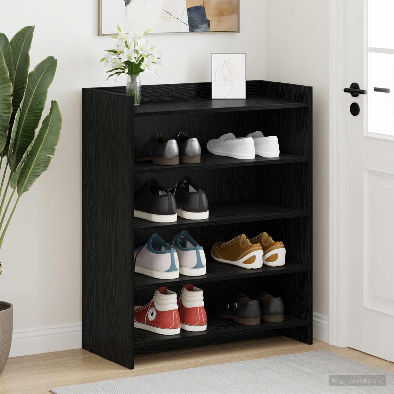 Schuhschrank Schwarze Eiche 73,5 x 36 x 92 cm Holzwerkstoff
